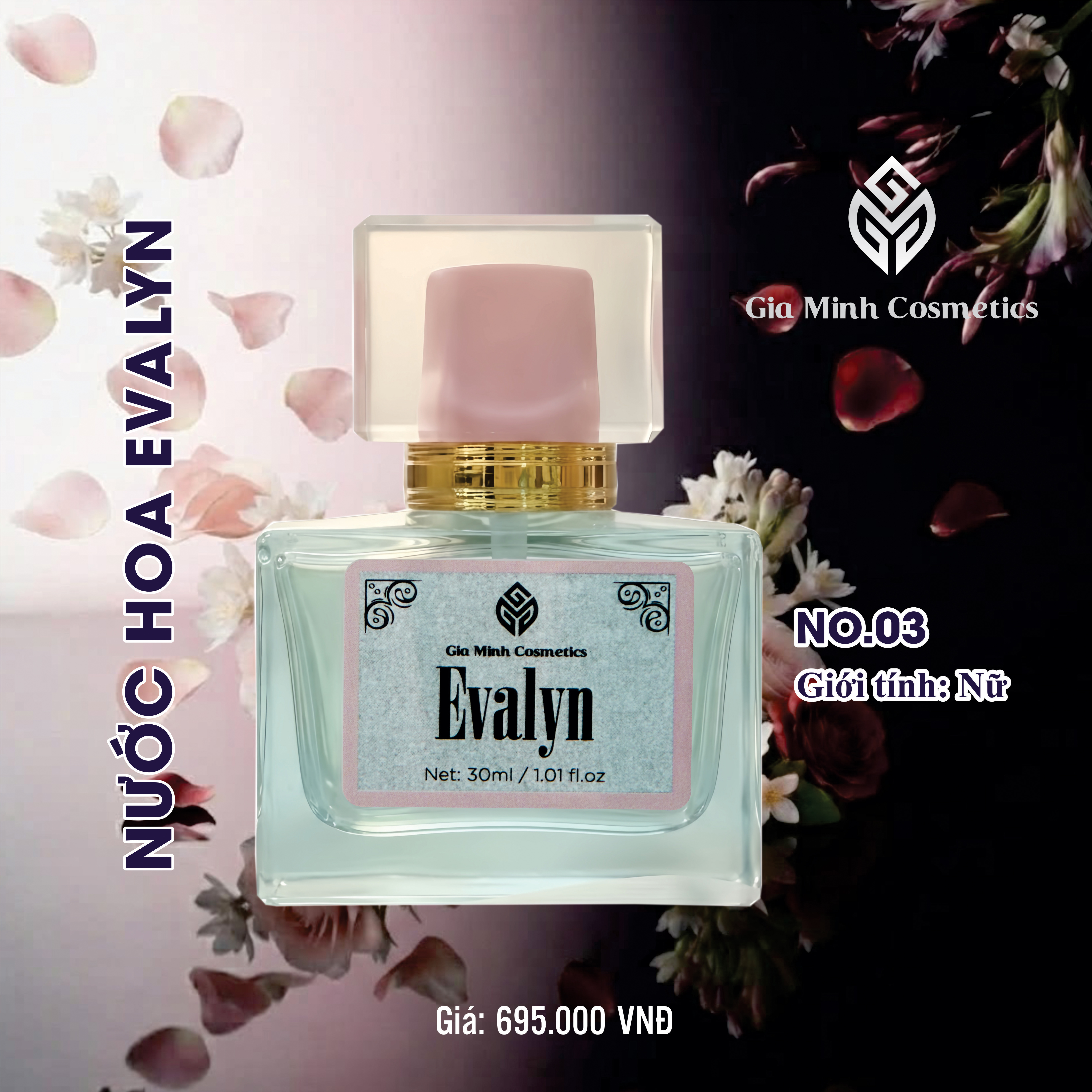 NƯỚC HOA EVALYN NO.03  CHAI 30ML | NHỎ GỌN, SANG TRỌNG 