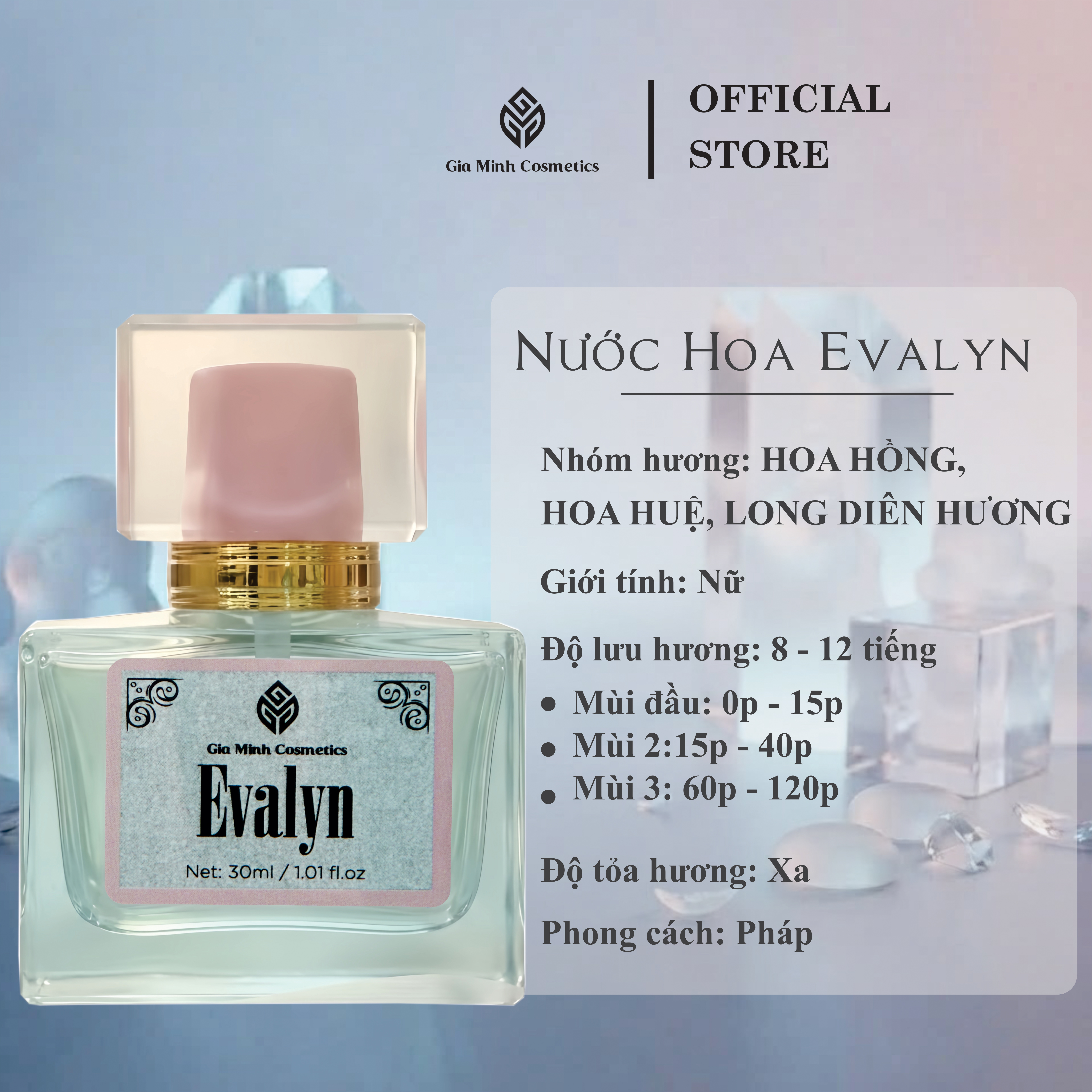 NƯỚC HOA EVALYN NO.03  CHAI 30ML | NHỎ GỌN, SANG TRỌNG 