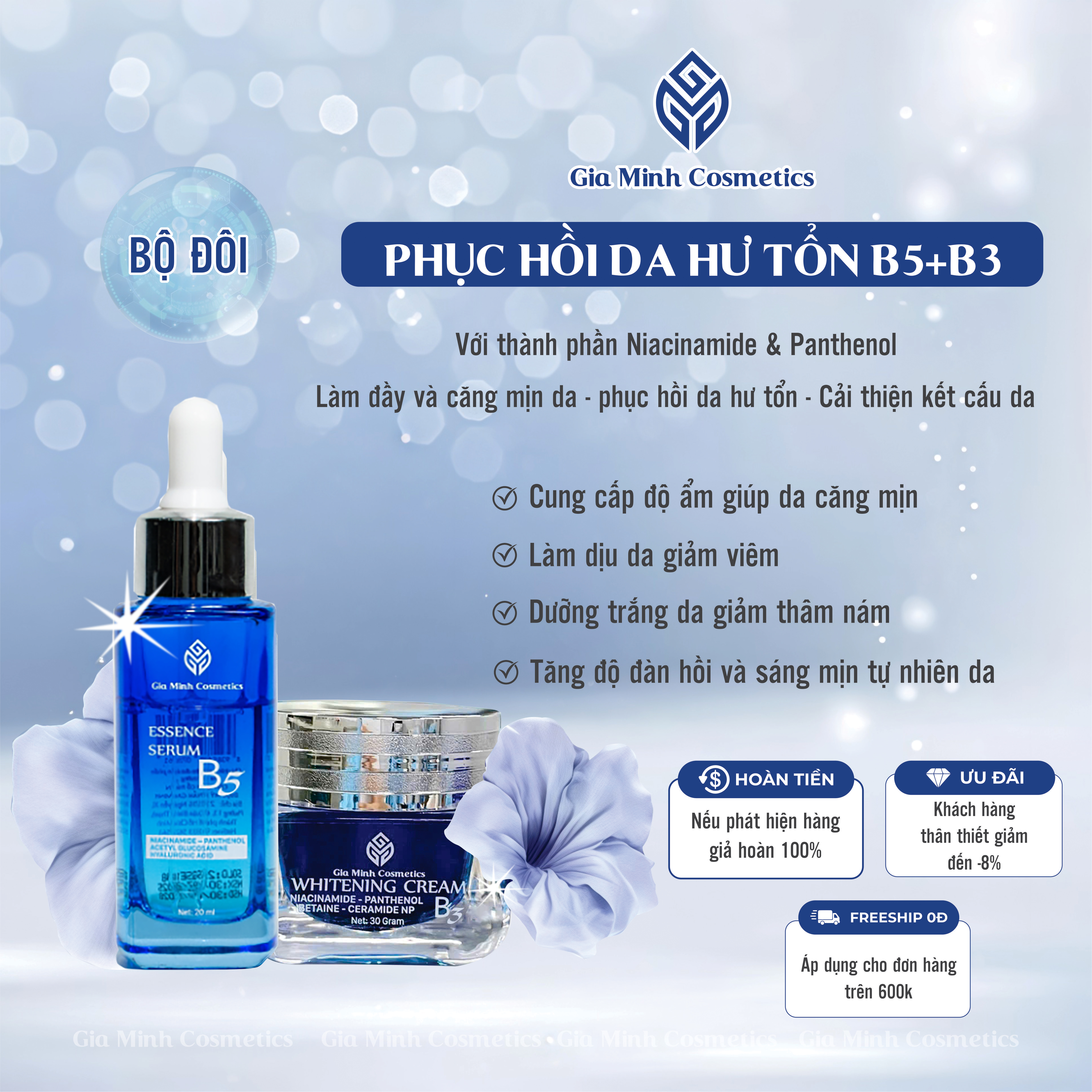 BỘ ĐÔI PHỤC HỒI DA HƯ TỔN B5 + B3