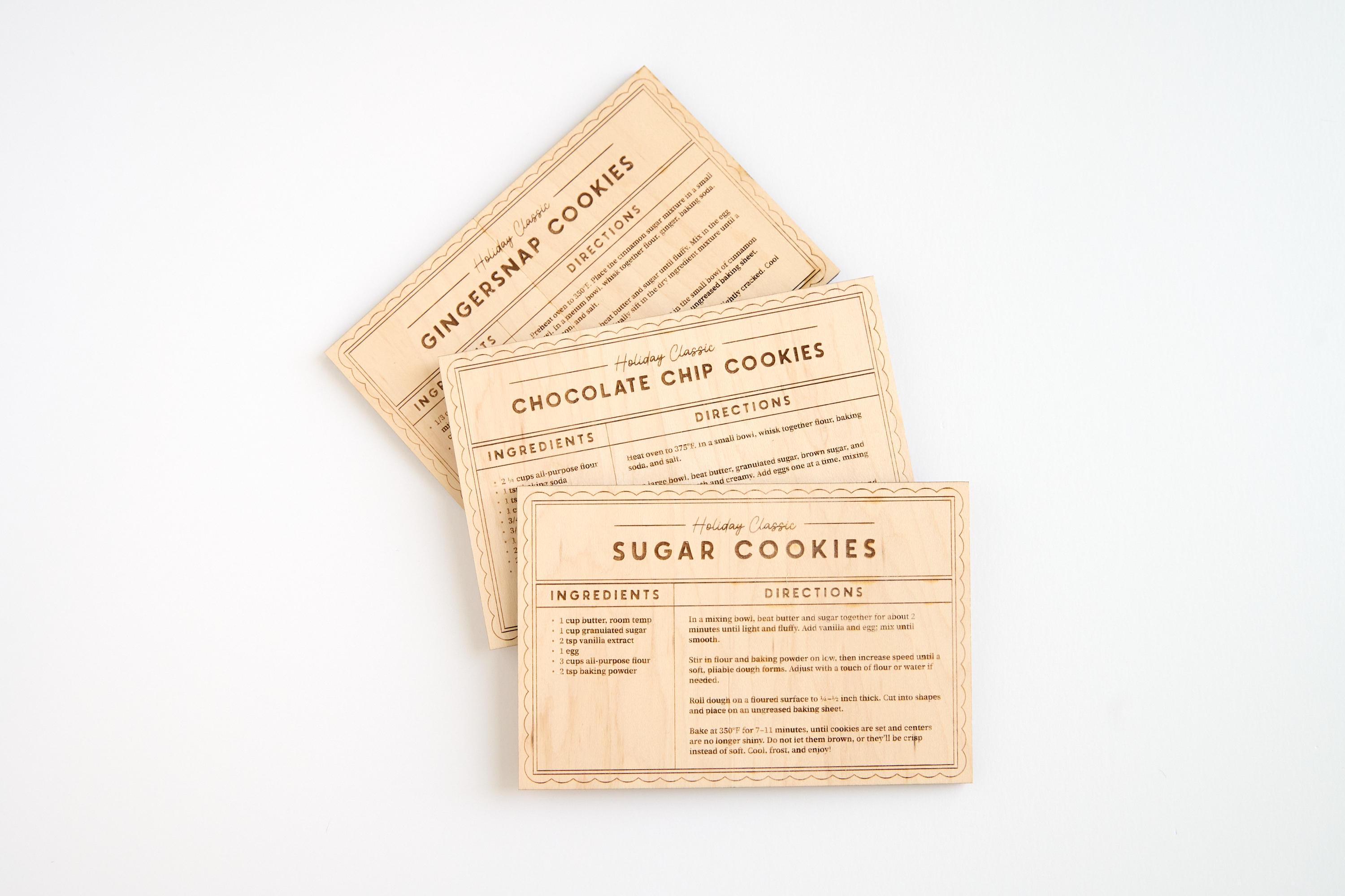 Wooden Recipe Cards