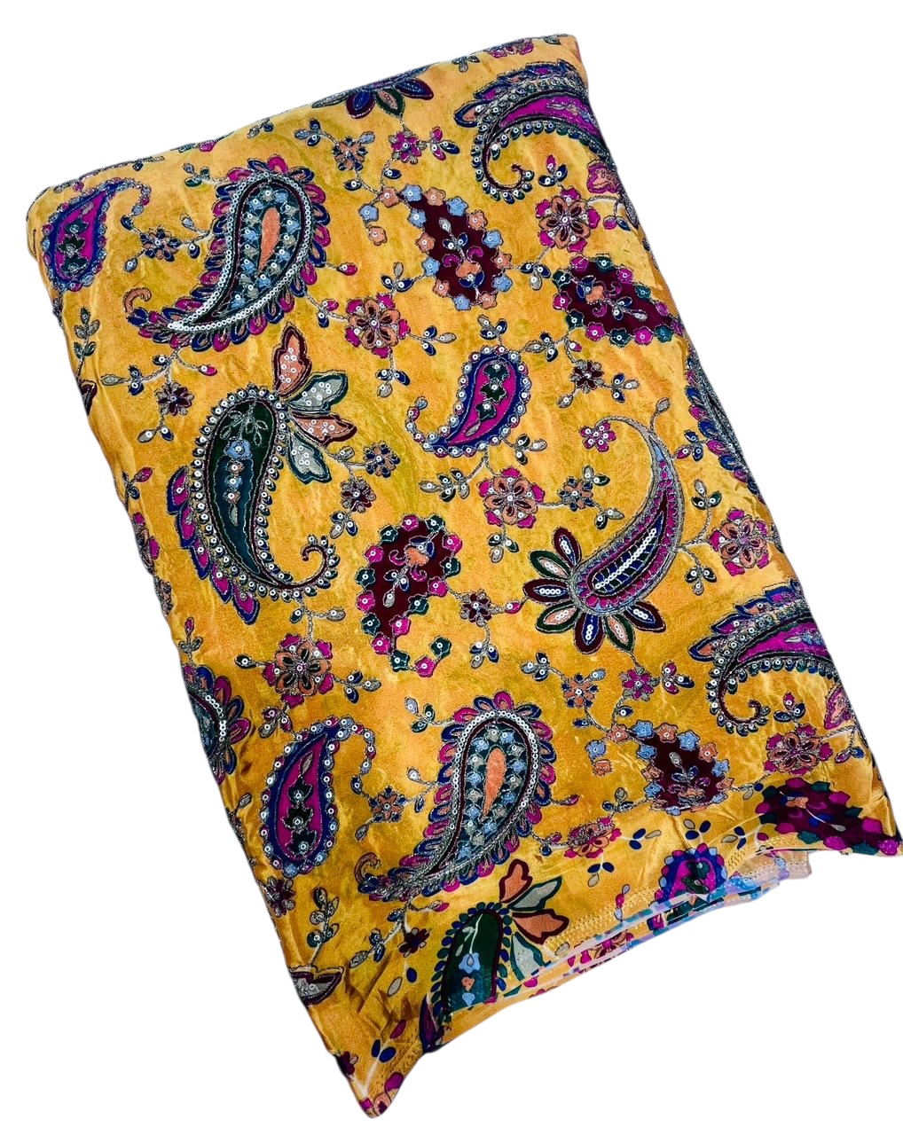 Crape print embroidery fabrics 