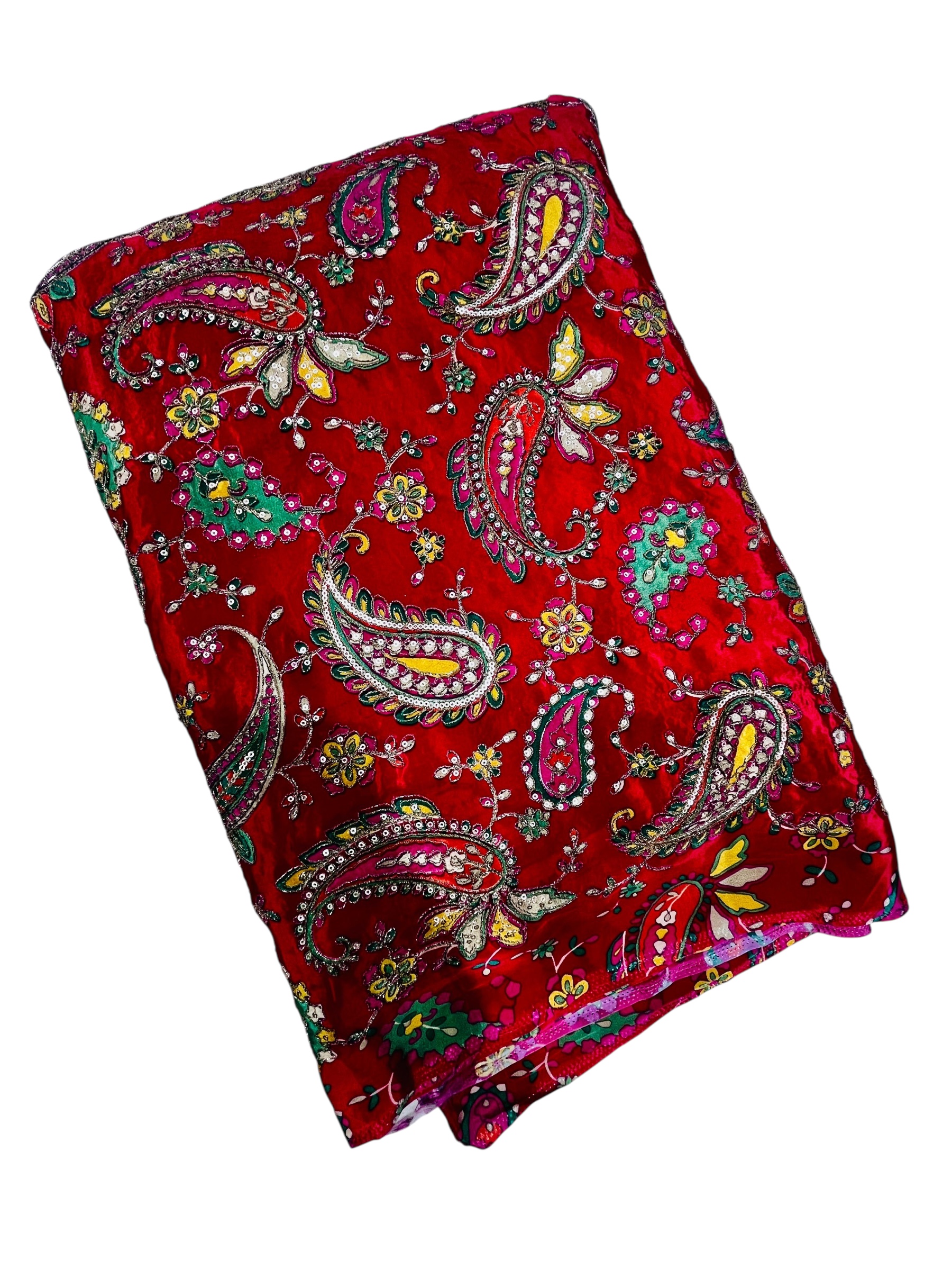 Crape print embroidery fabrics 