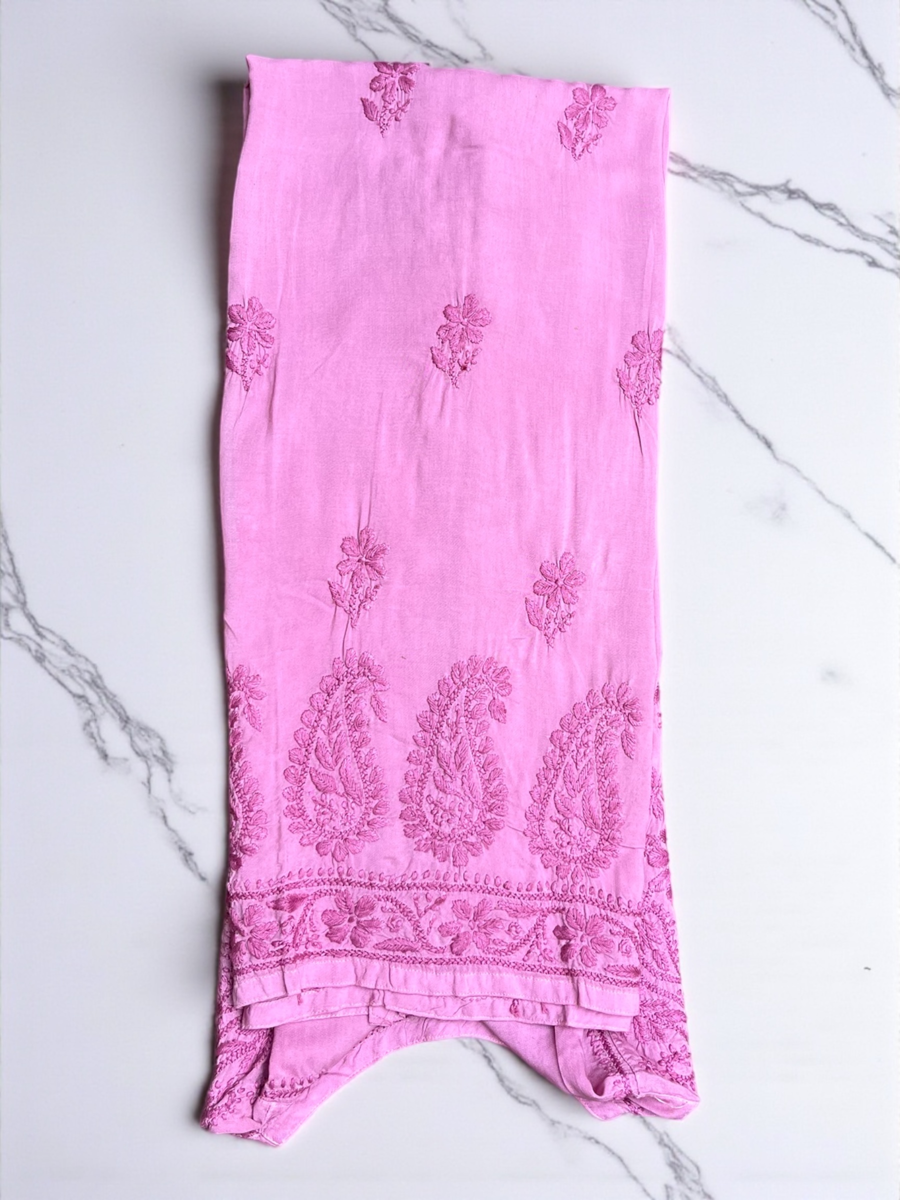 Pink embroidered kurta Lucknowi Embroidery 