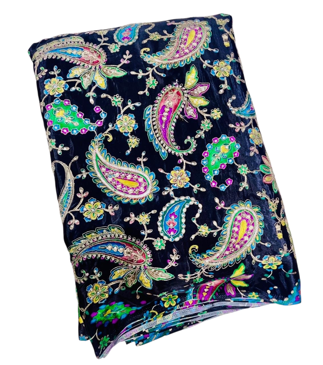 Crape print embroidery fabrics 