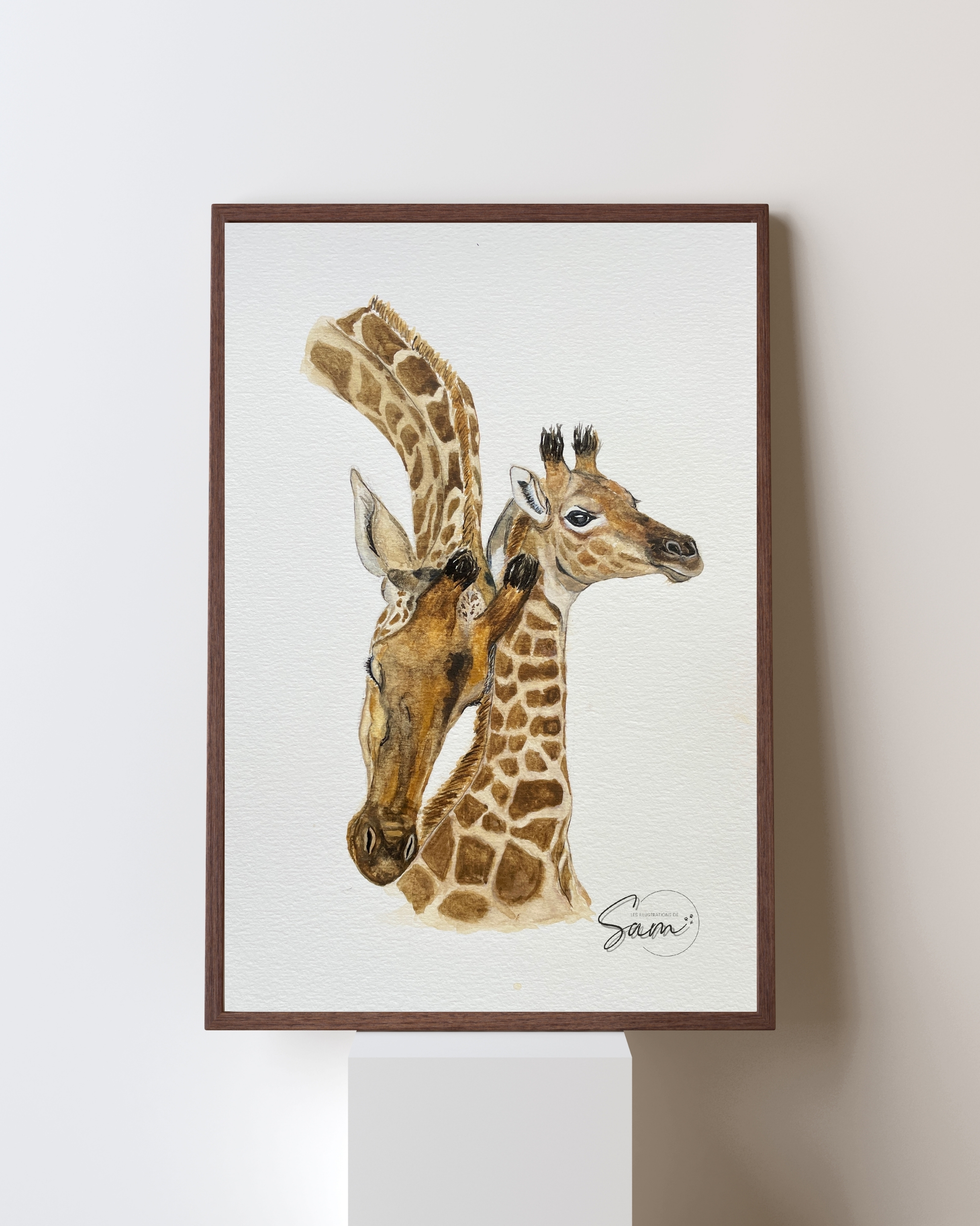 Impression d'Art Girafe et son petit