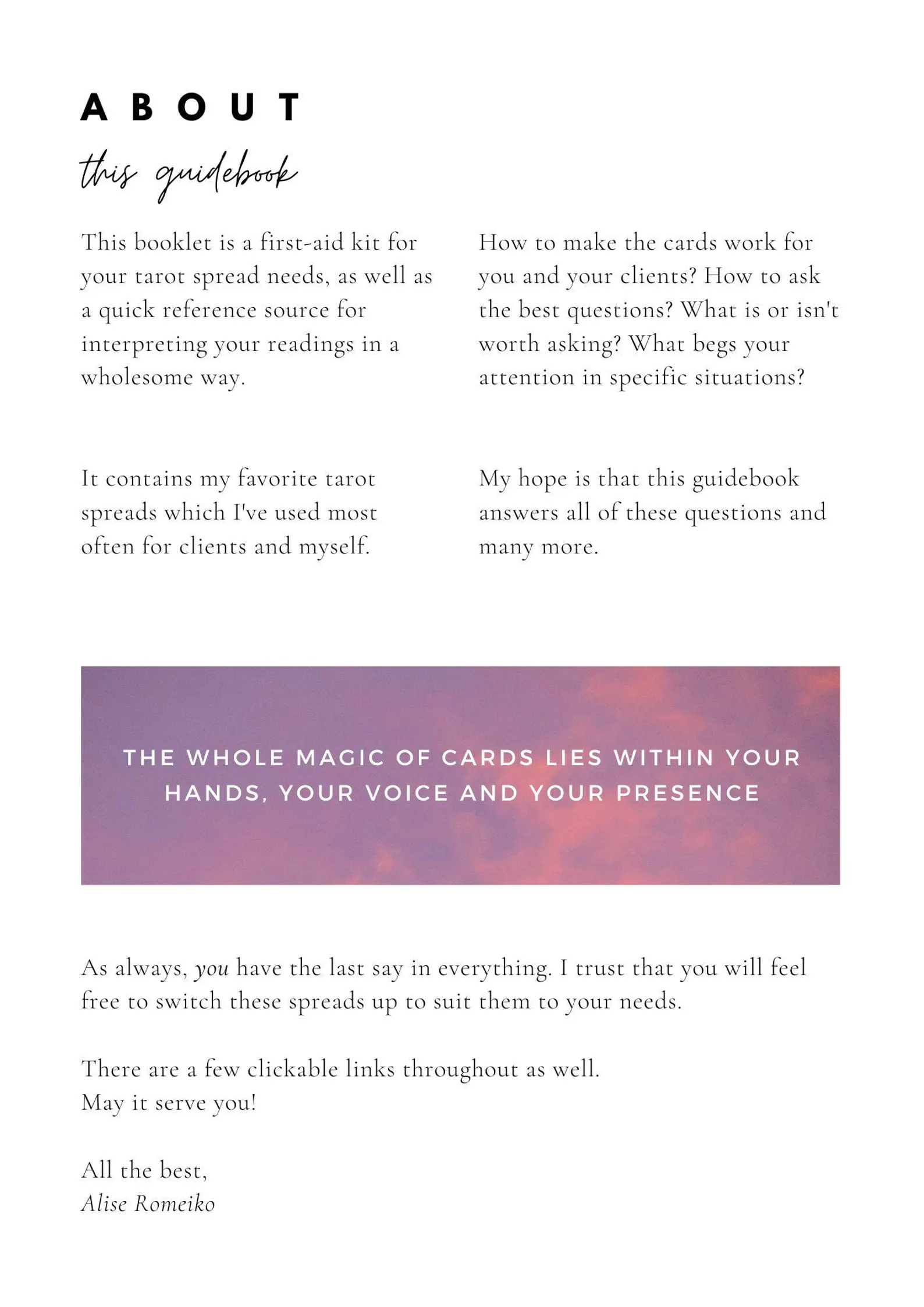 Beginners Tarot E-book