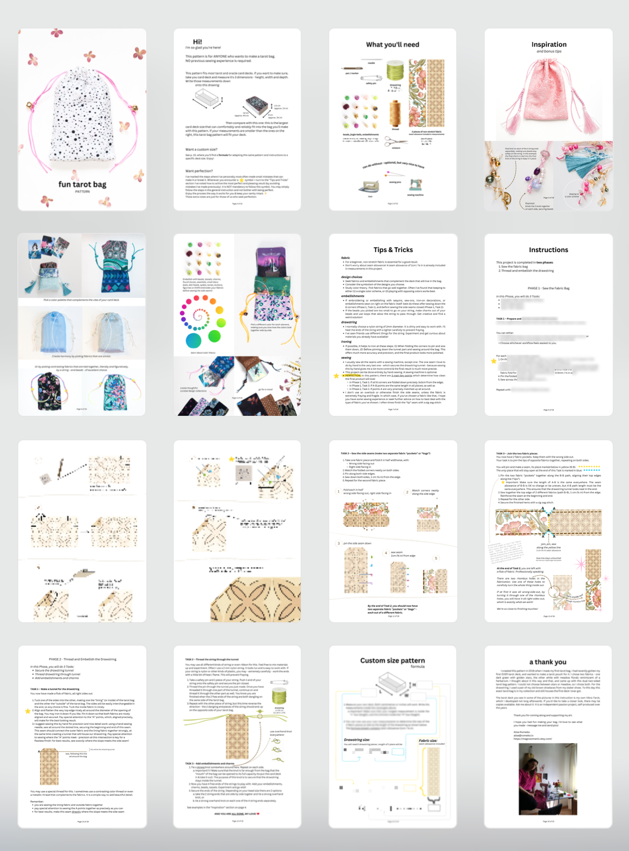 Reversible Tarot Bag Pattern