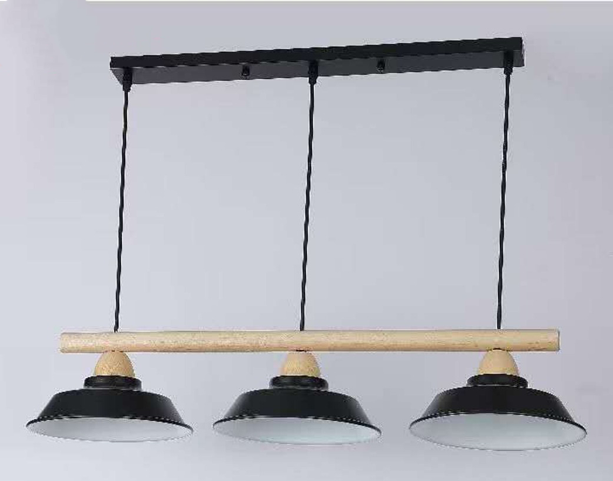 DL6704/3 WOOD - TRIPLE LIGHT PENDANT 