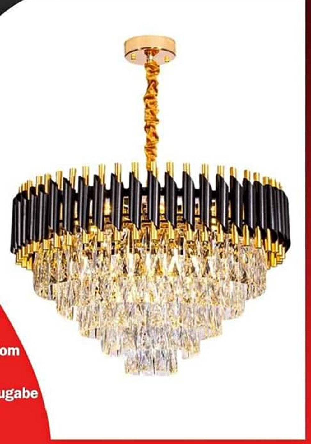 DL6504/500 BK+GD PARLOR LAMP - Luxury Crystal Chandelier