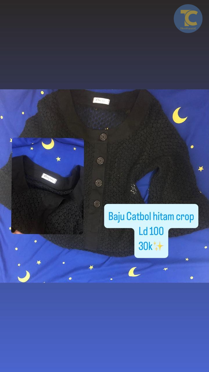 Croptop Katbol Hitam