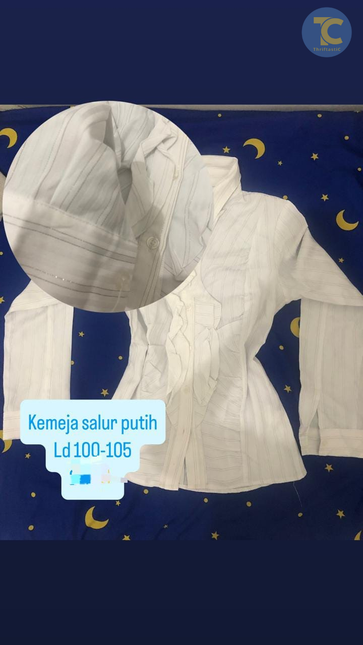 Kemeja Salur Putih