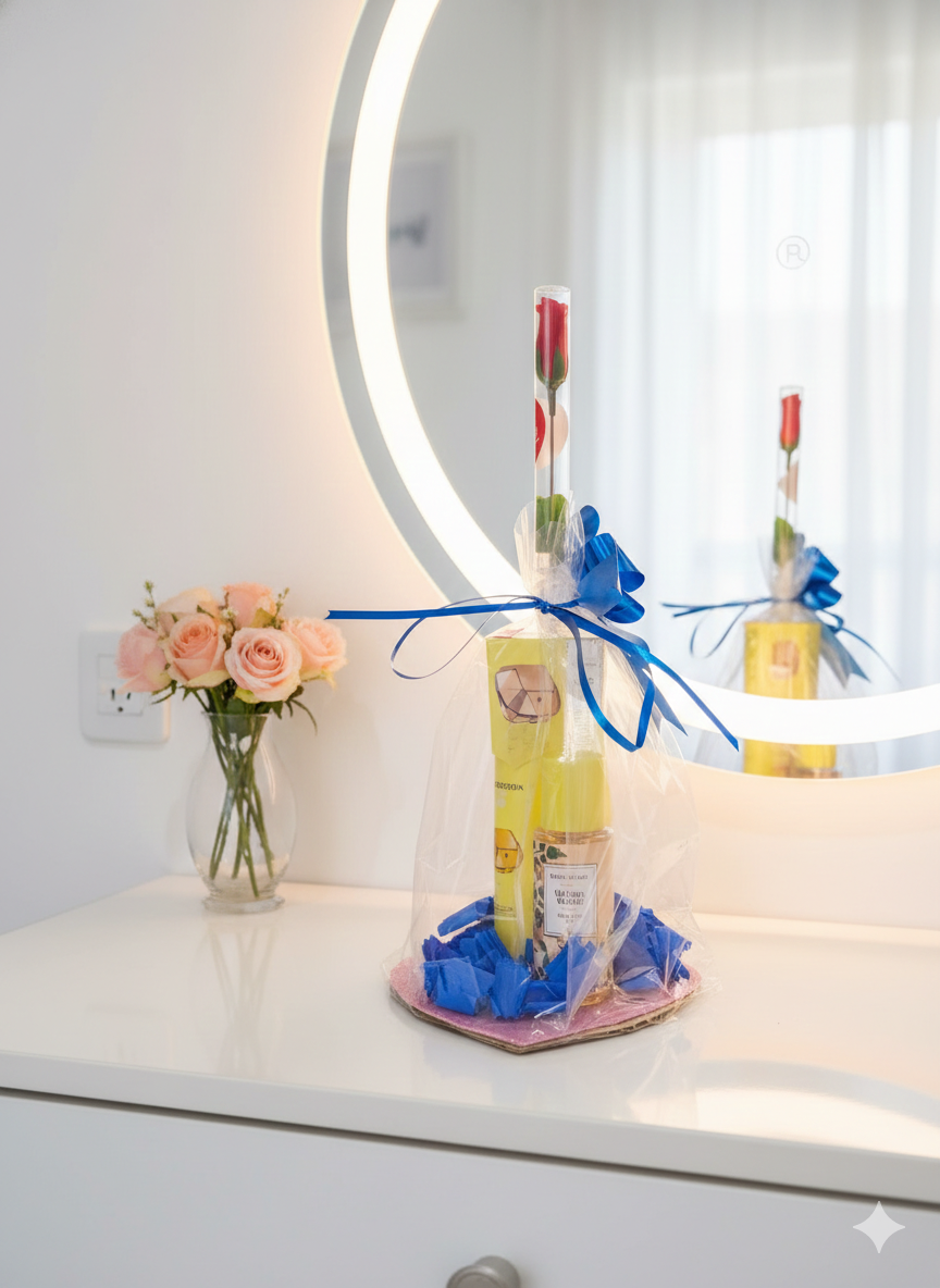 Set de Regalo con Vela y Rosa