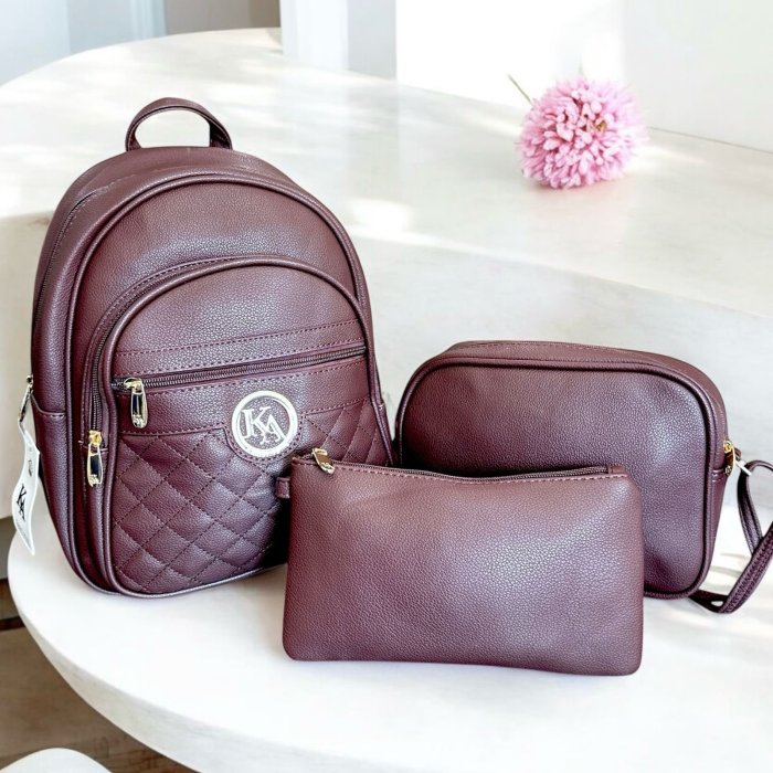 Mochila de cuero marrón