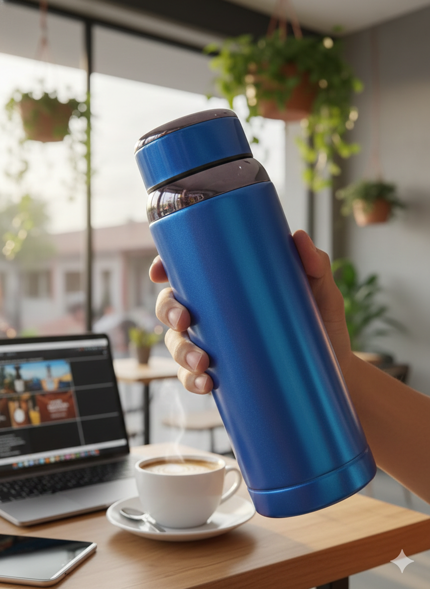 Termo azul metálico