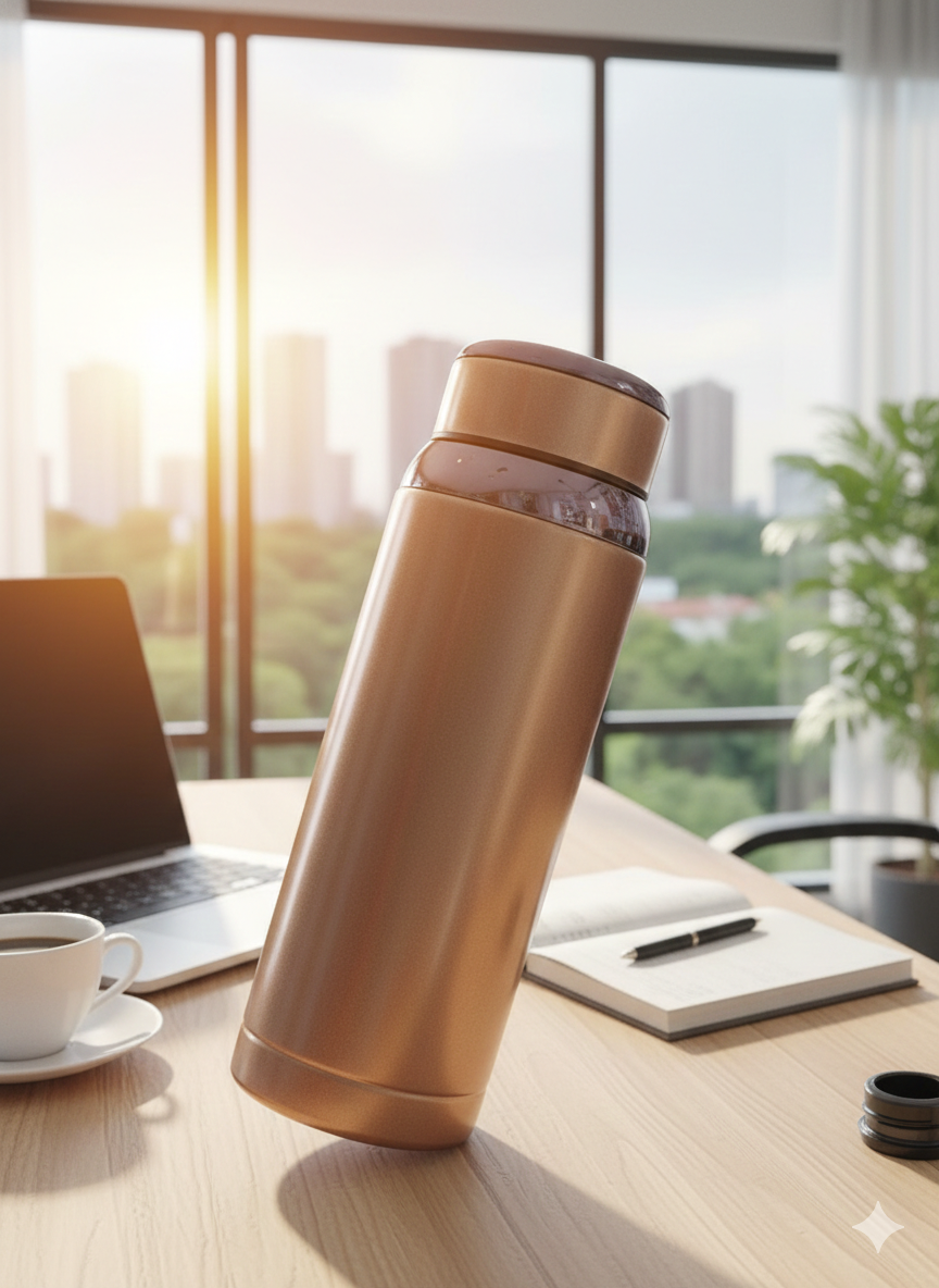 Termo metálico dorado