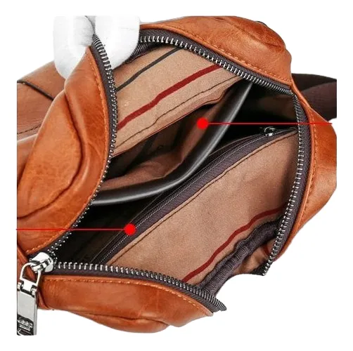 Bolso de cuero marrón