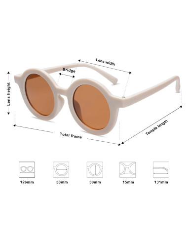 Gafas de sol redondas blancas