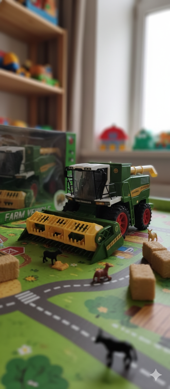 Tractor cosechadora de juguete