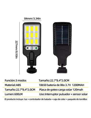 Lámpara Solar de Exterior