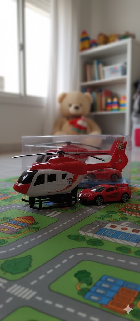 Set de Juguetes Helicóptero y Auto