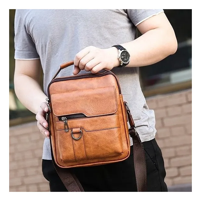 Bolso de cuero marrón