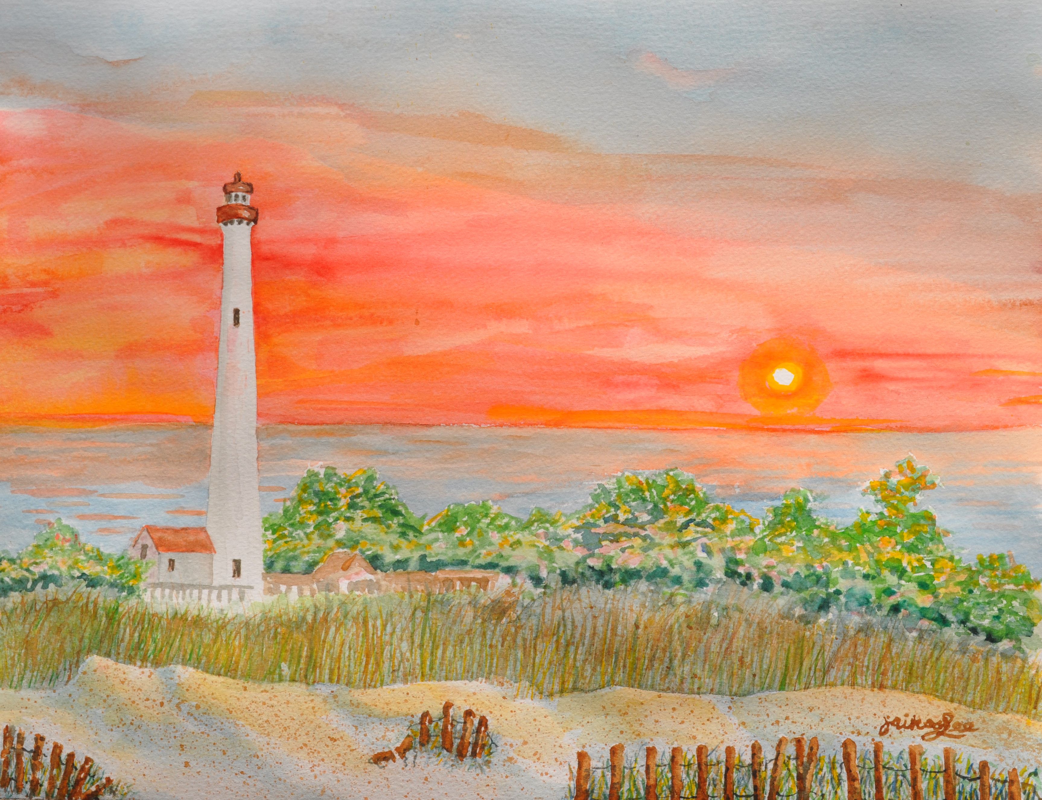 Lighthouse In A Golden Sunset