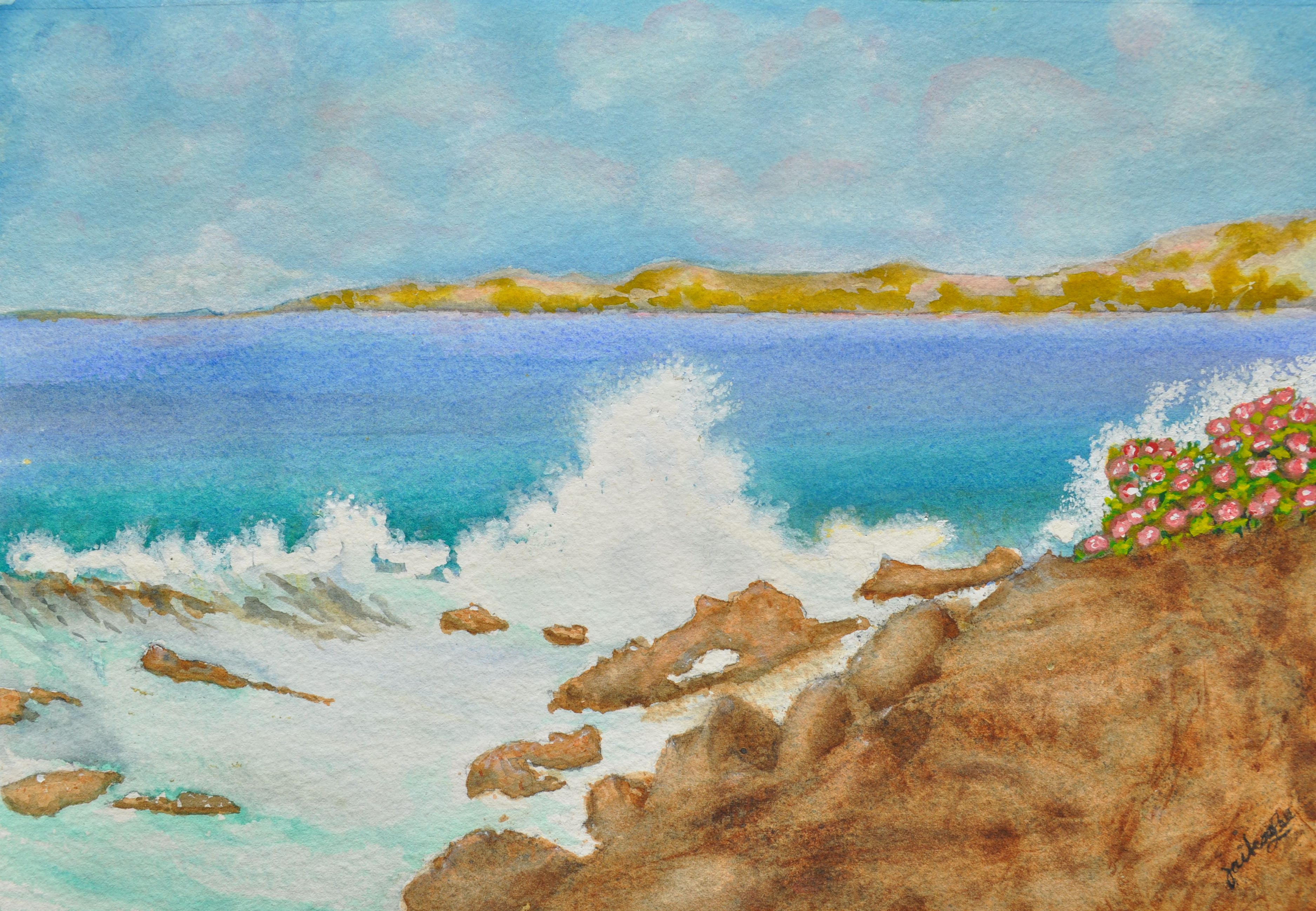 Blue Water Crashing White