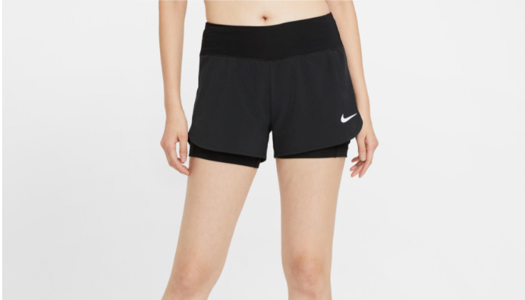 Nike Eclipse moteriški šortai – juodi / sidabriniai (CZ9570-010)