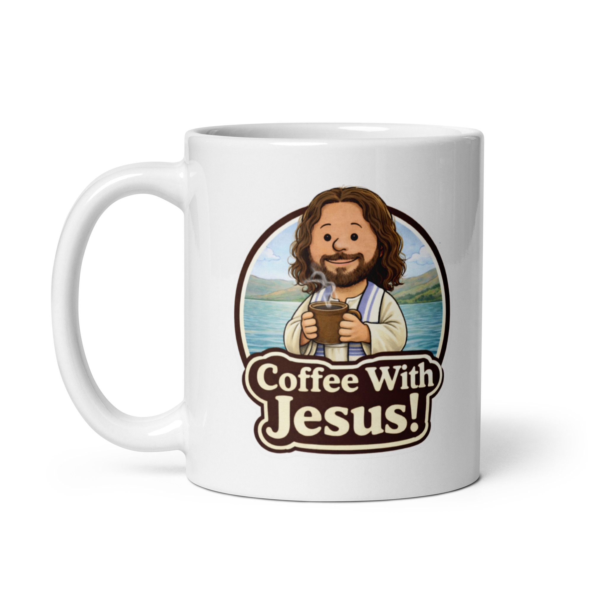 Coffee With Jesus | Ceramic White Glossy Mug