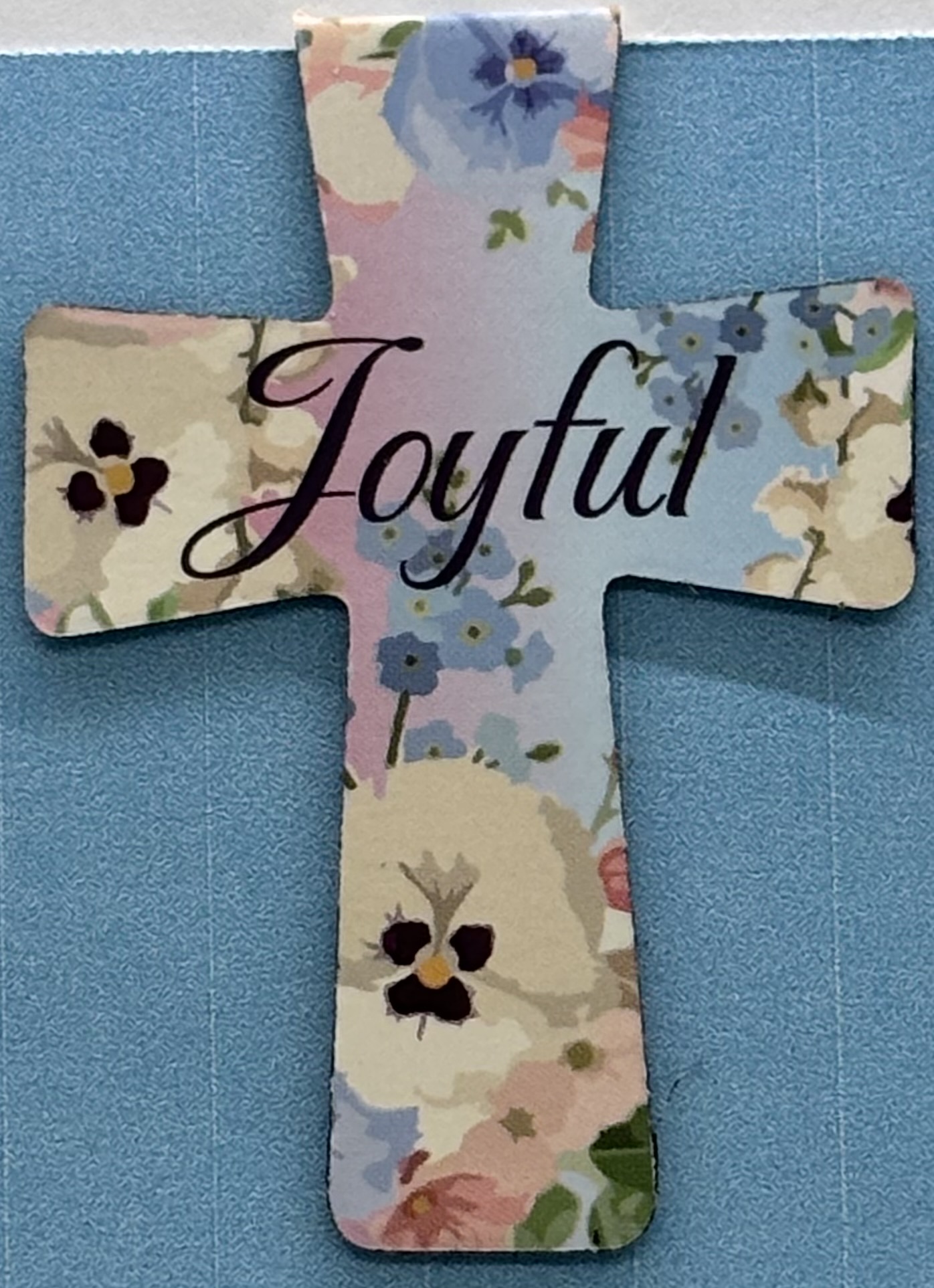 Joyful Floral Cross Book Mark