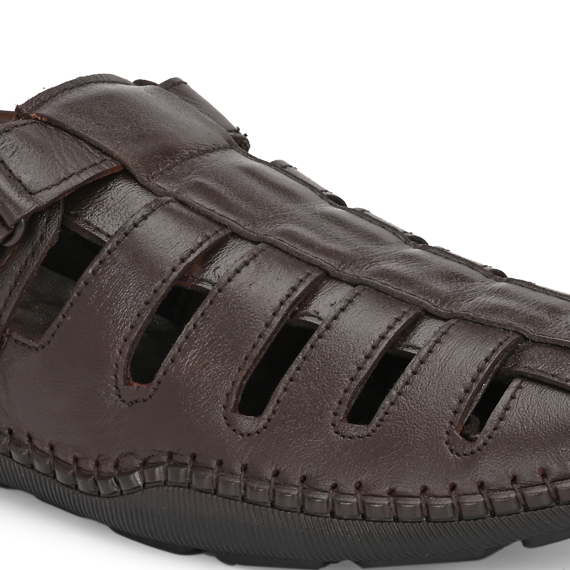 Mens Leather Sandals Brown