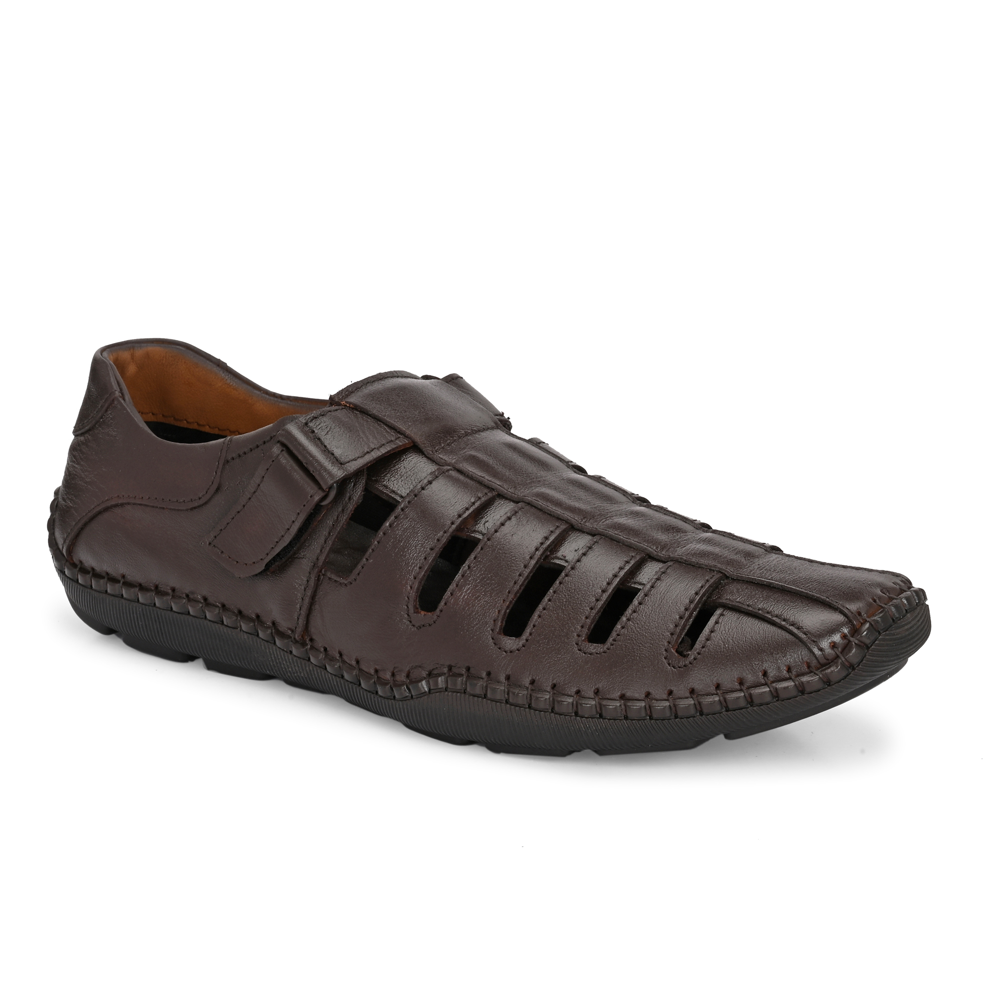 Mens Leather Sandals Brown