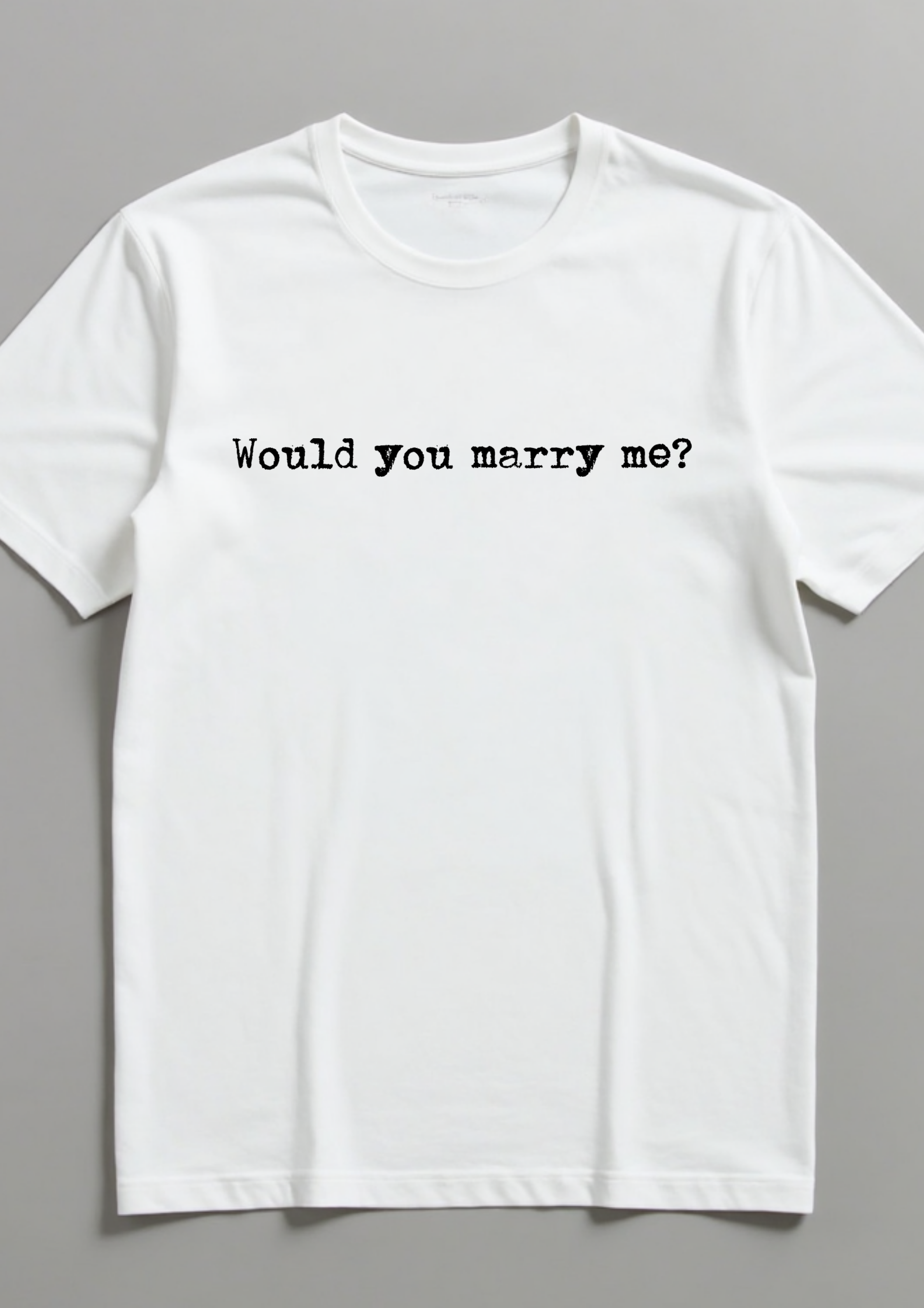 Playera con mensaje sencillo estilo retro para propuesta de matrimonio