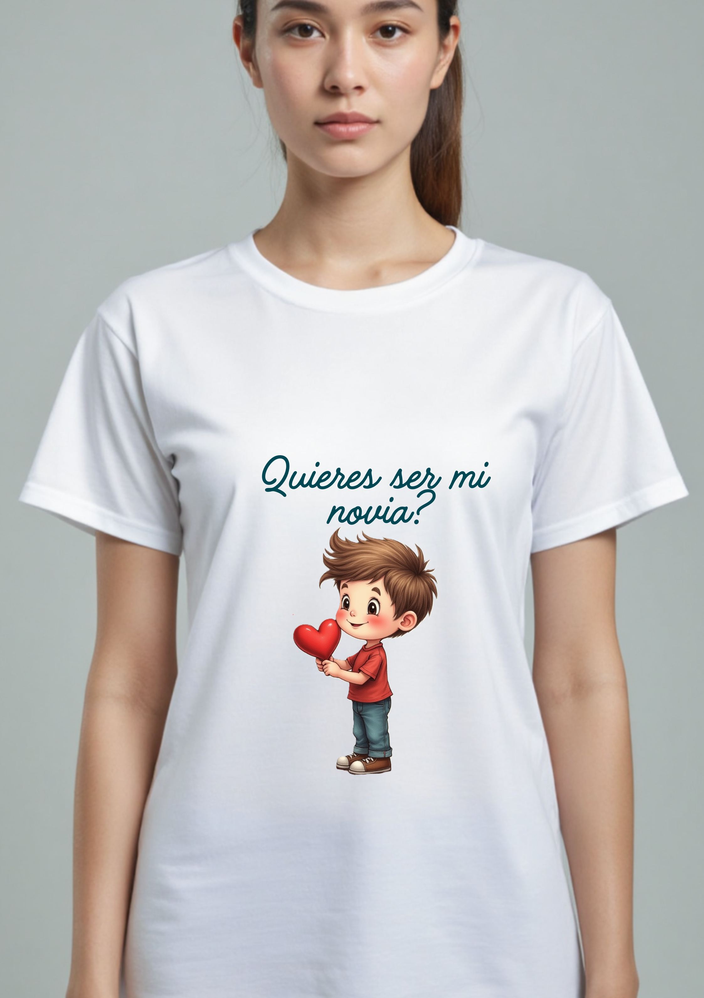 Playera con la frase quieres ser mi novia, ideas para regalos