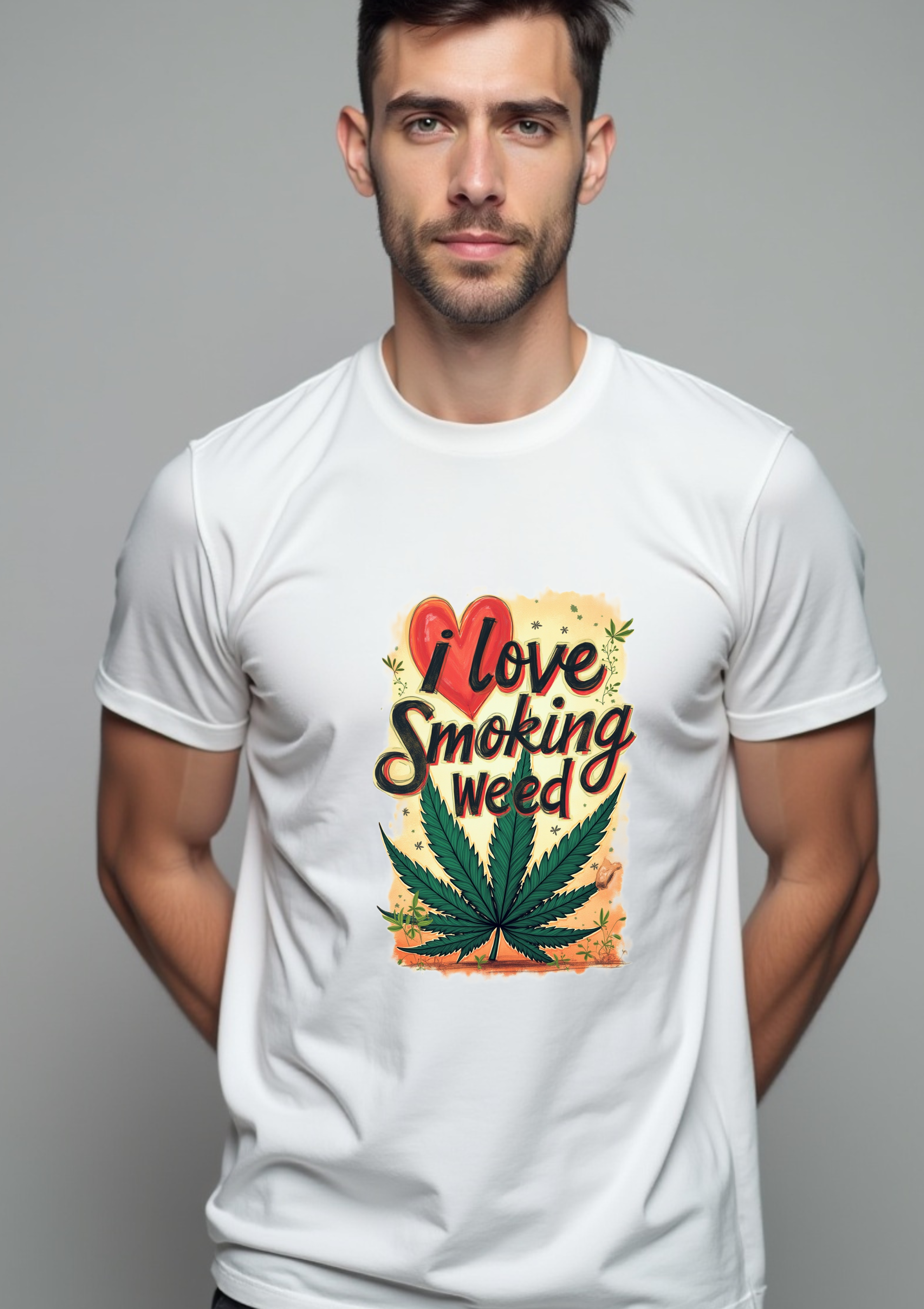 Camiseta con tematica cannabica