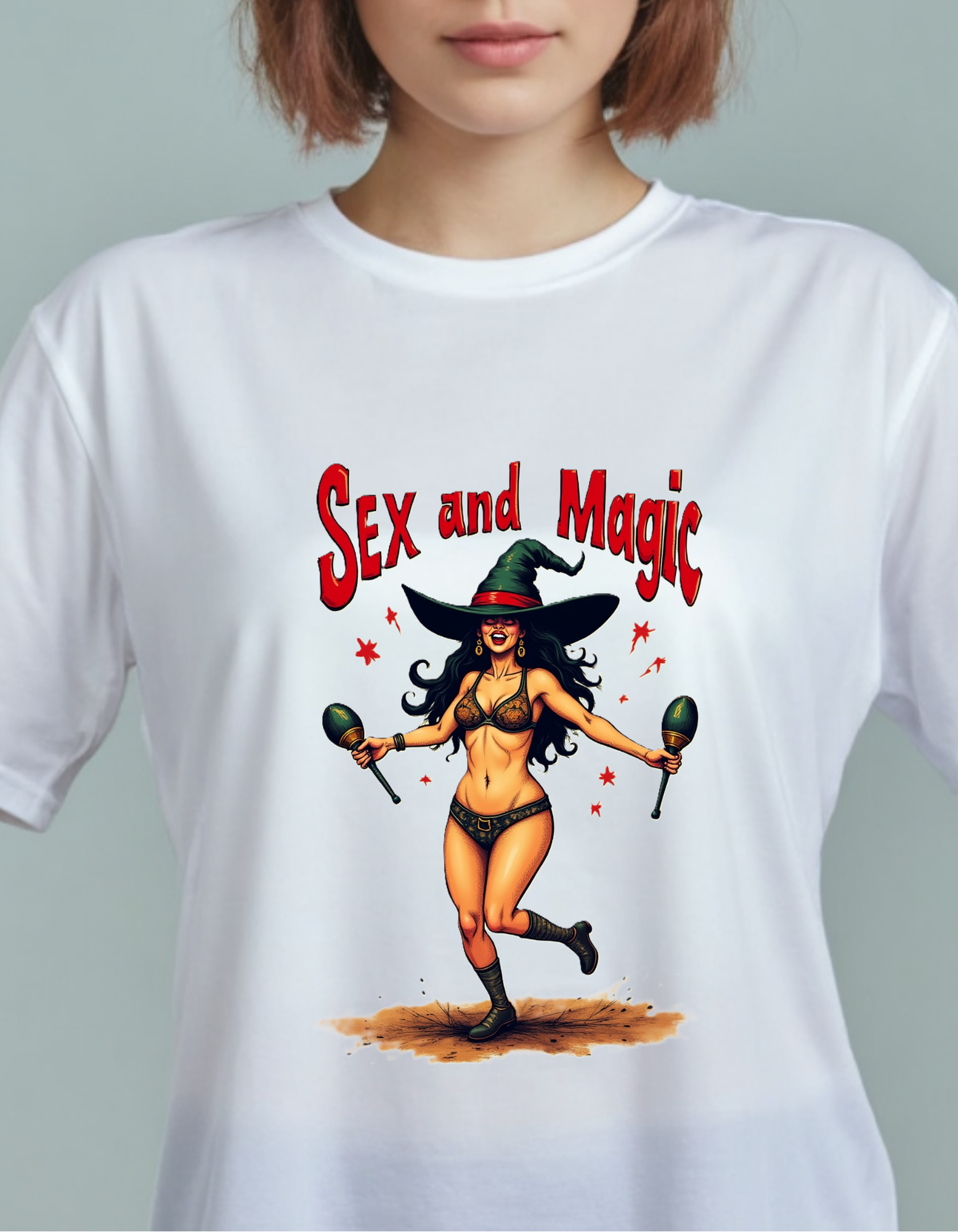 Playera con la frase Sex and Magic