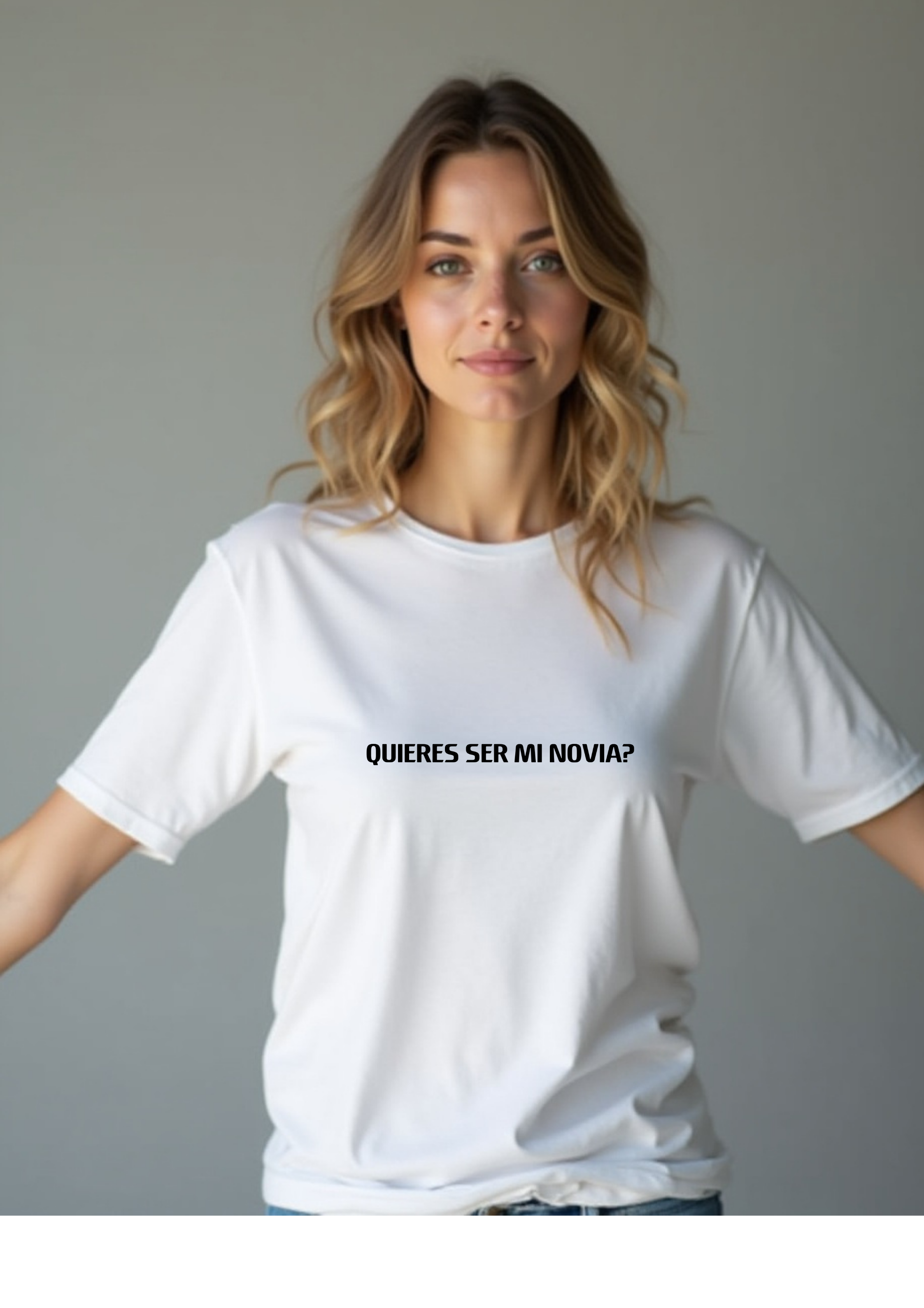 Playera con la frase Quieres ser mi novia 