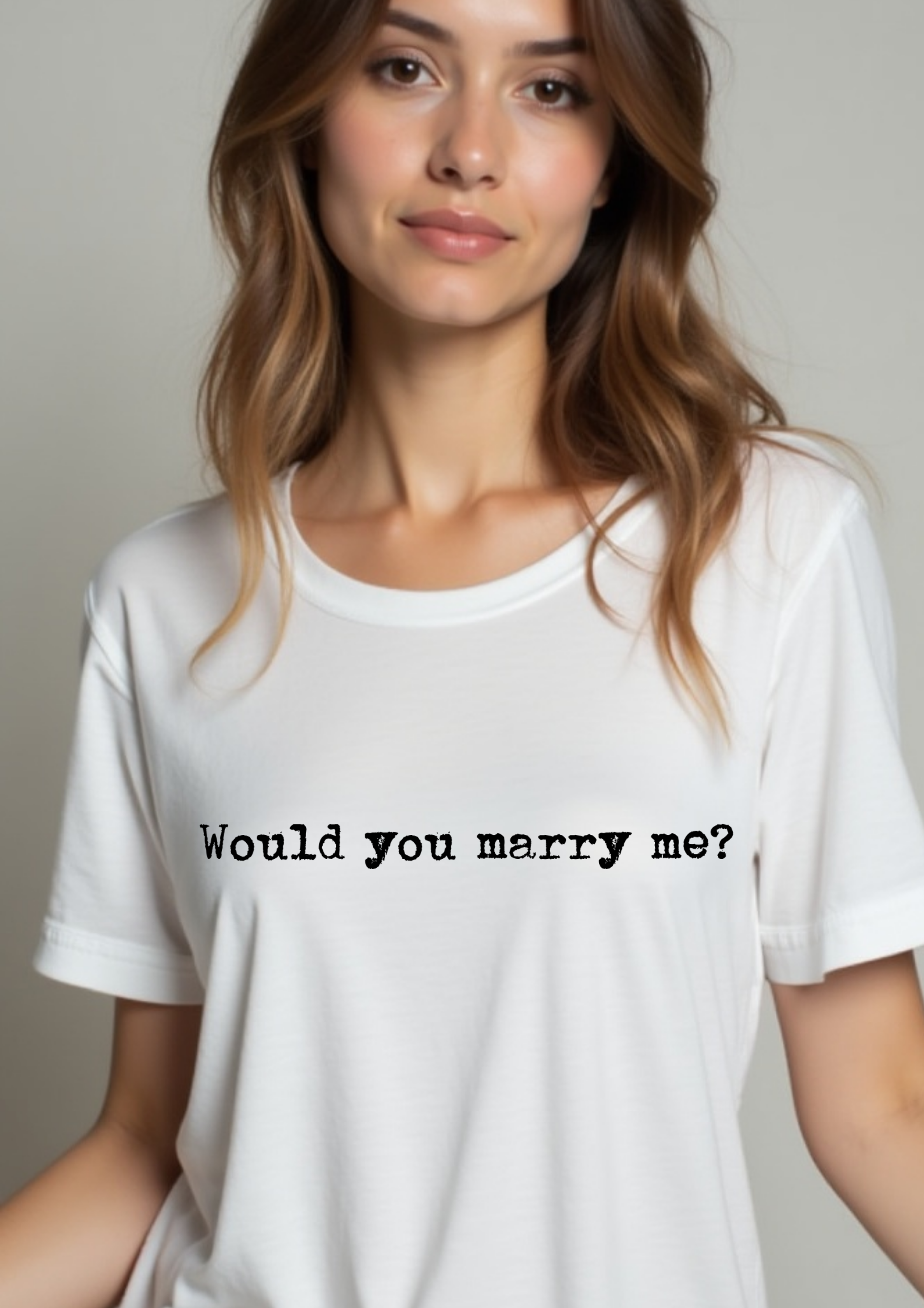 Playera con mensaje sencillo estilo retro para propuesta de matrimonio