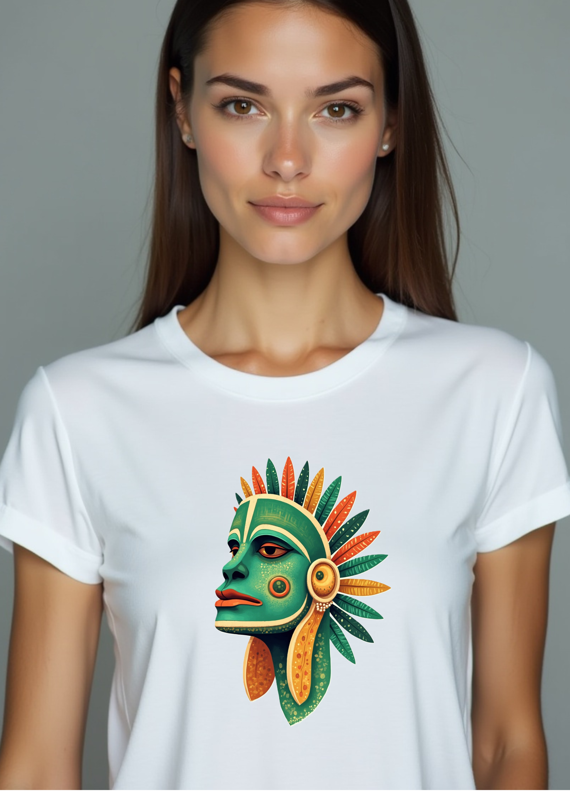Playera con arte azteca caricatura