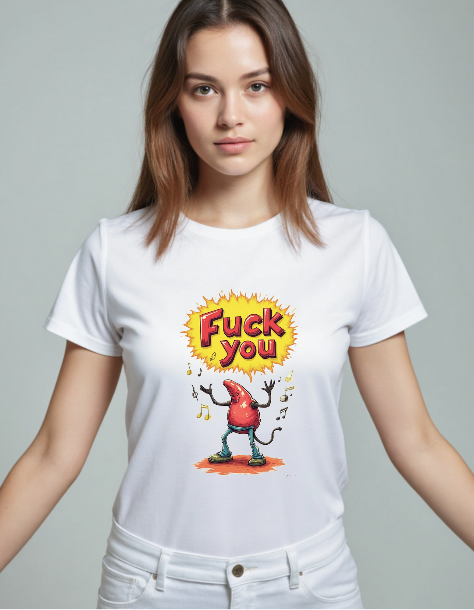 Bonita Playera rocker con la frase Fuck you