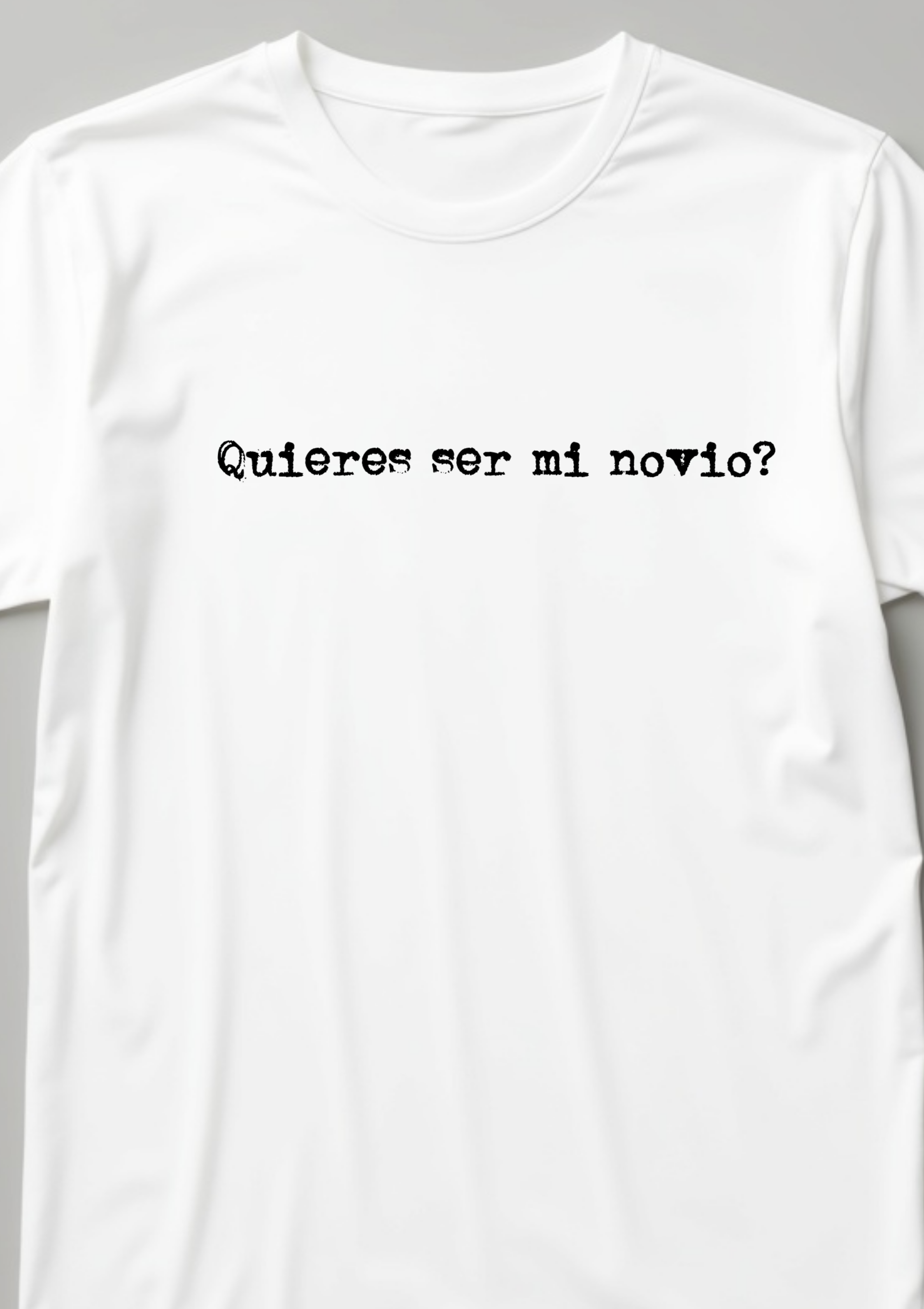 Playera con la frase Quieres ser mi novio? estilo retro