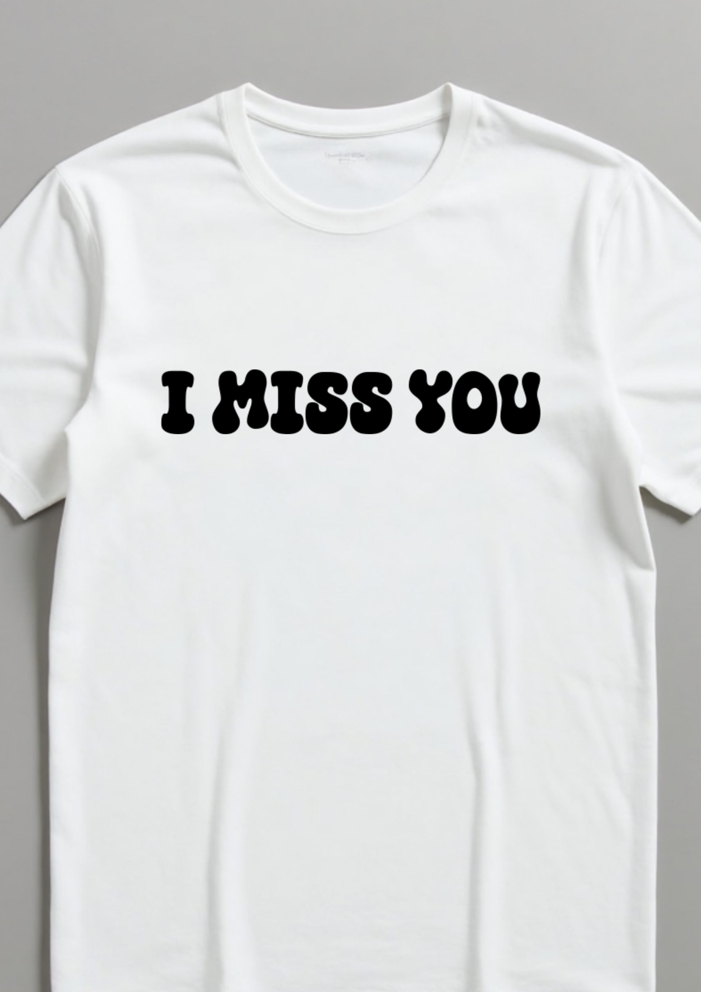 Playera con frase I Miss You en tono negro