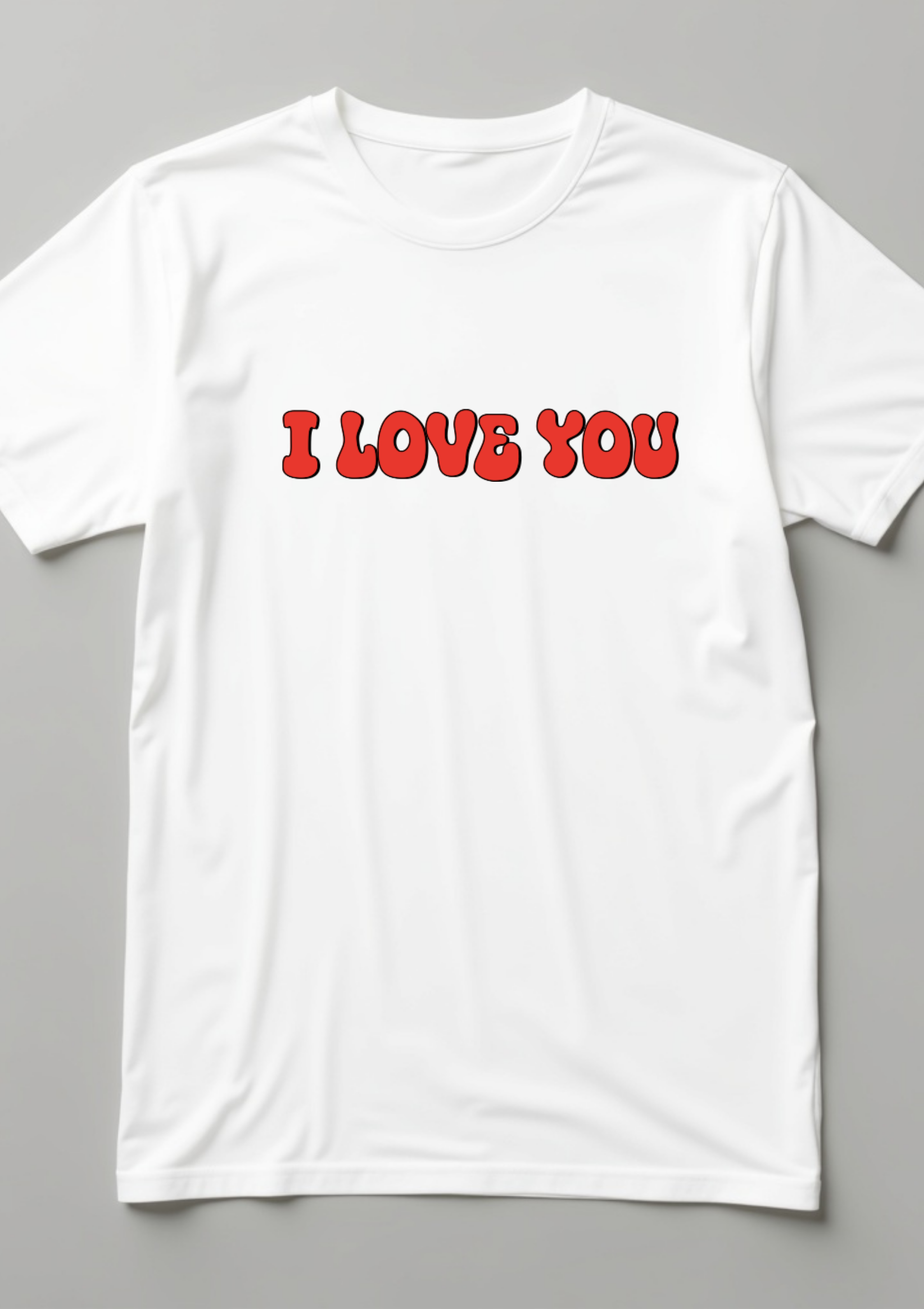 Playera con frase en estilo retro I Love You