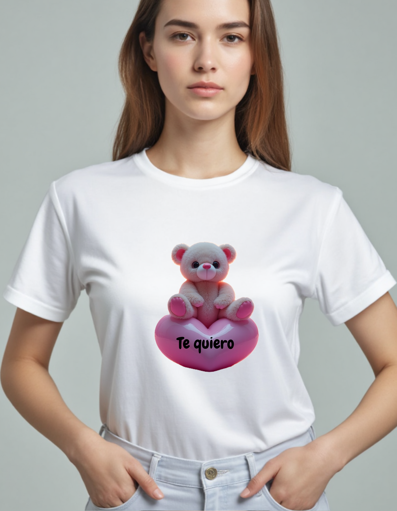 Playera con la frase Te Quiero con osito tierno, ideas para regalos