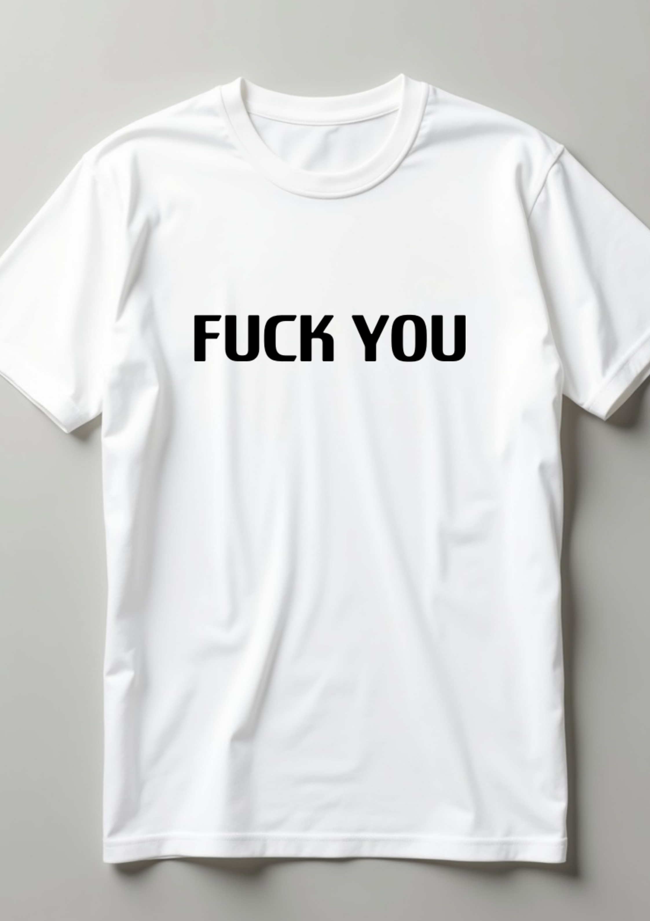 Playera con frase Fuck you con letras en color negro