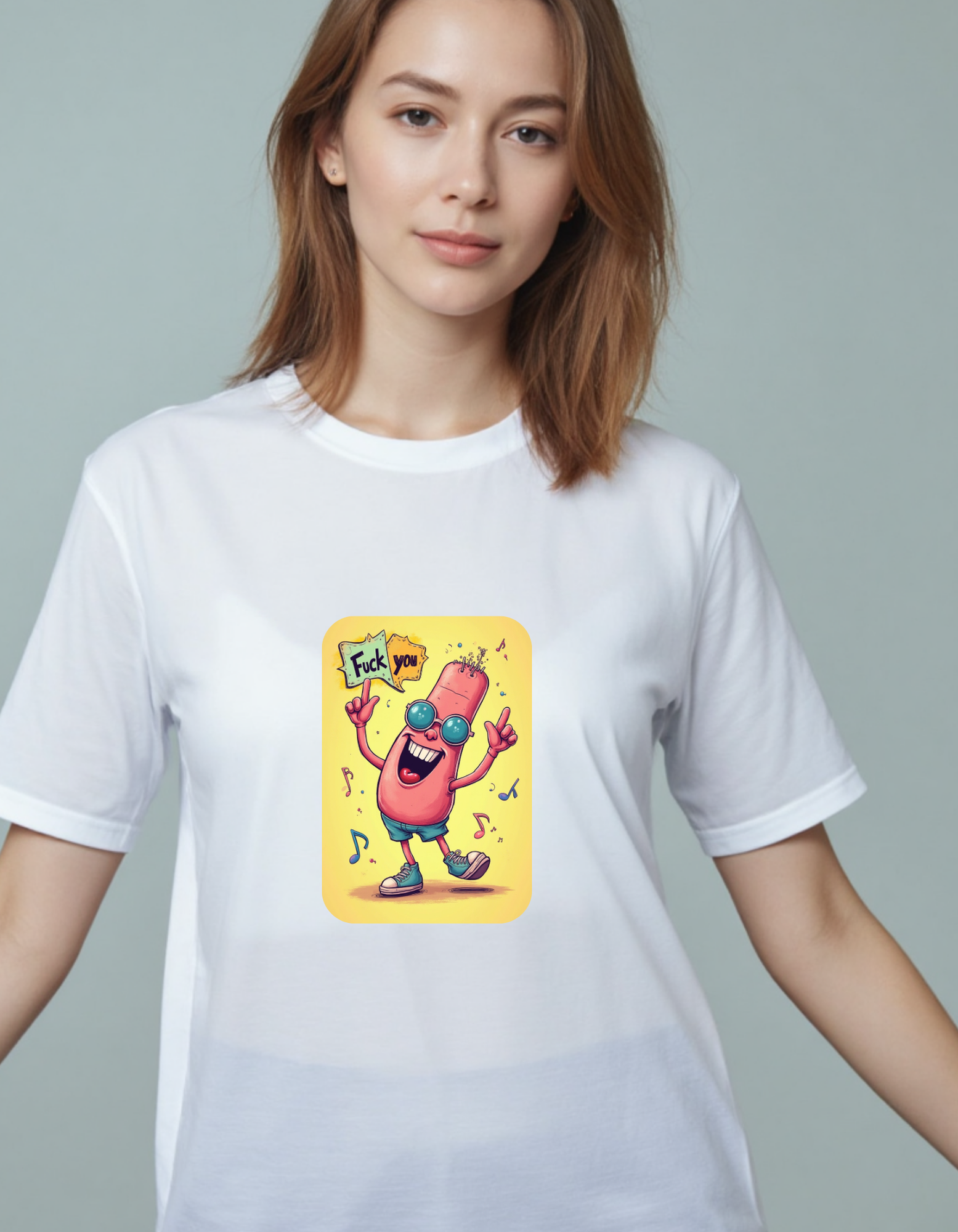Playera con la frase Fuck you con imagen 