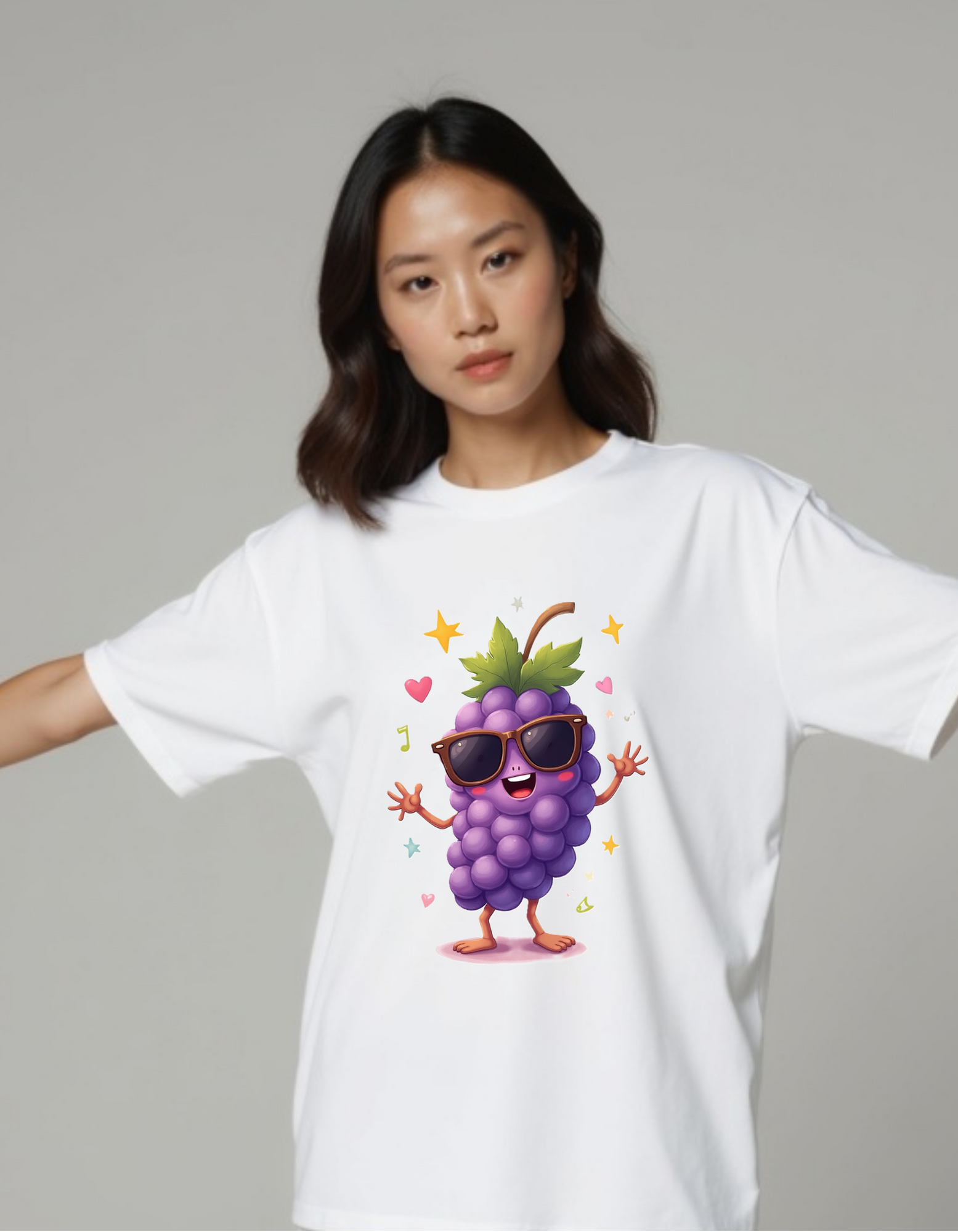 Playera con imagen de uva