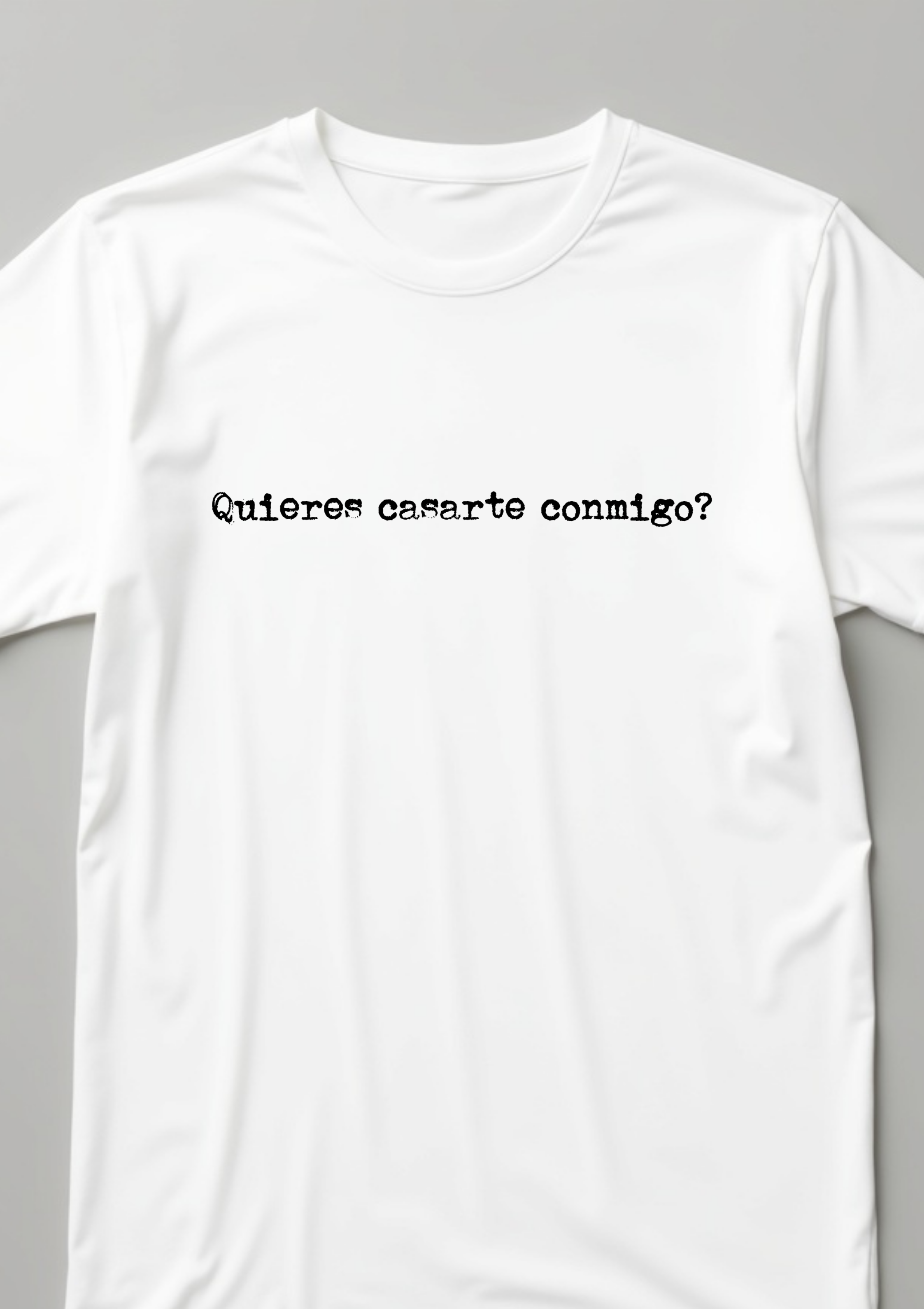 Playera con frase de propuesta de matromonio