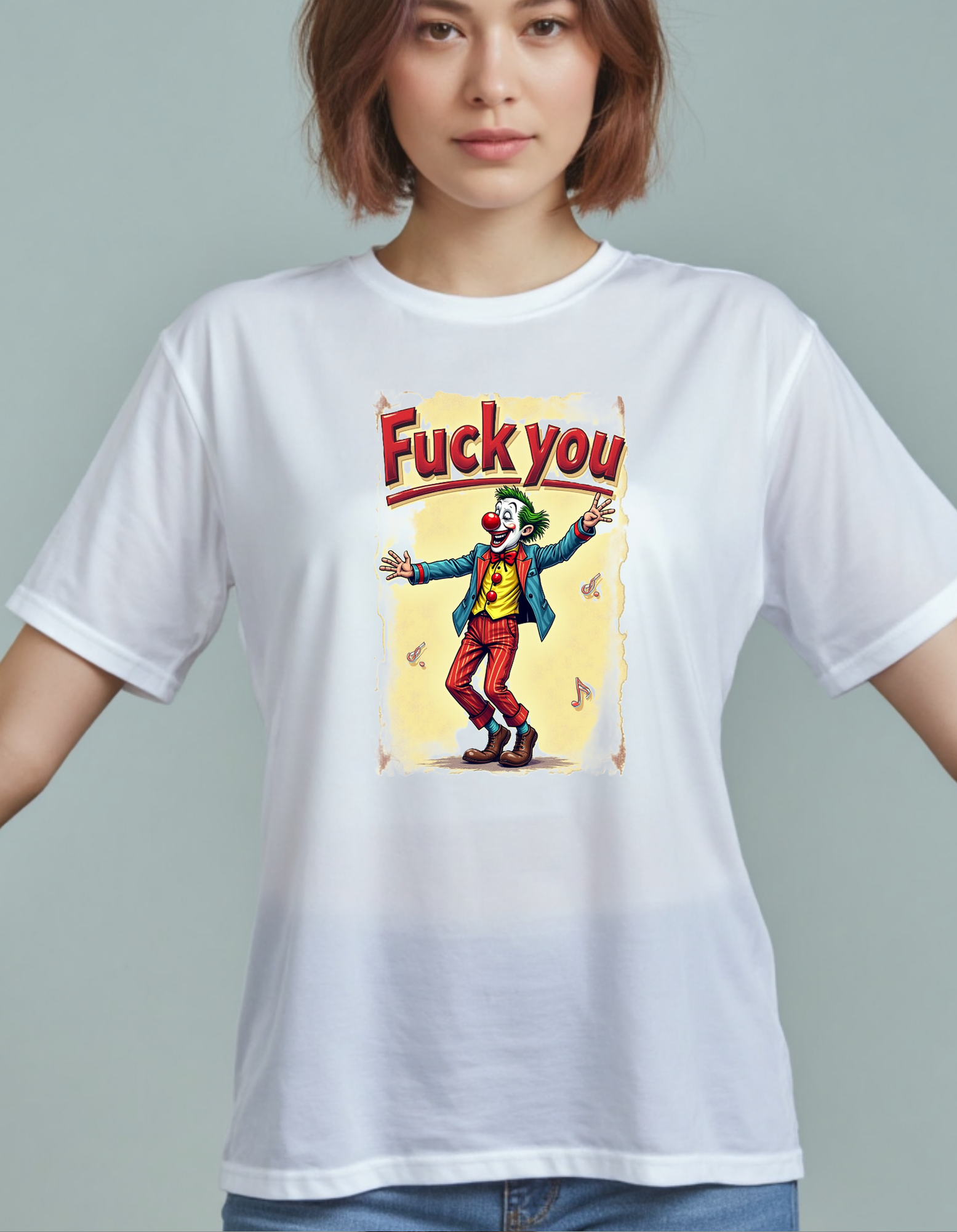 Bonita playera de Joker con la frase Fuck you estilo retro