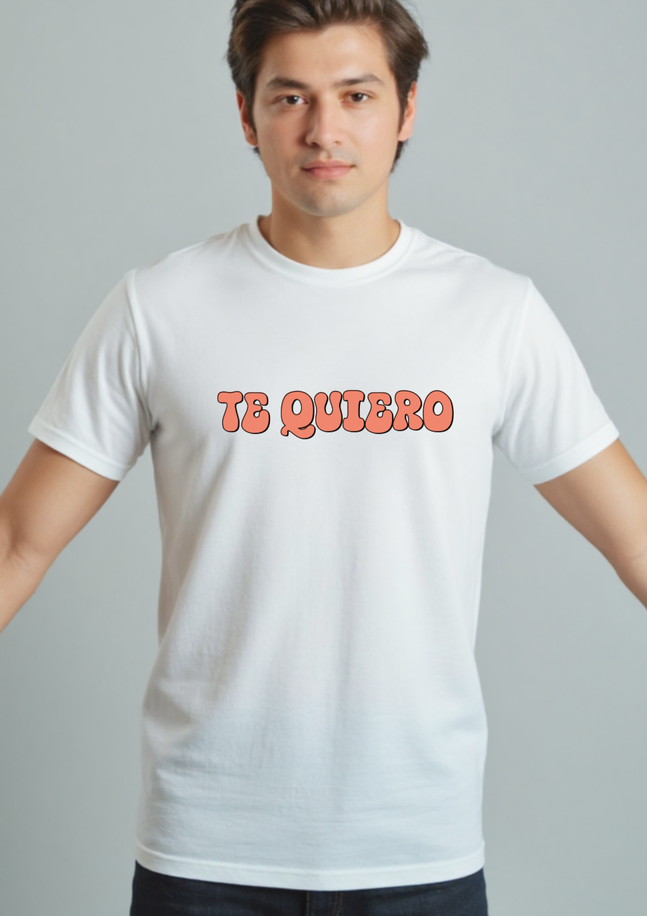 Playera con la frase Te Quiero estilo retro
